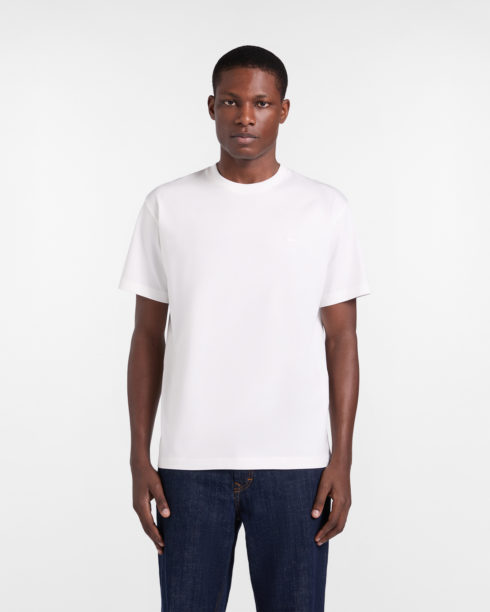 Solid color relaxed-fit T-shirt, White, large