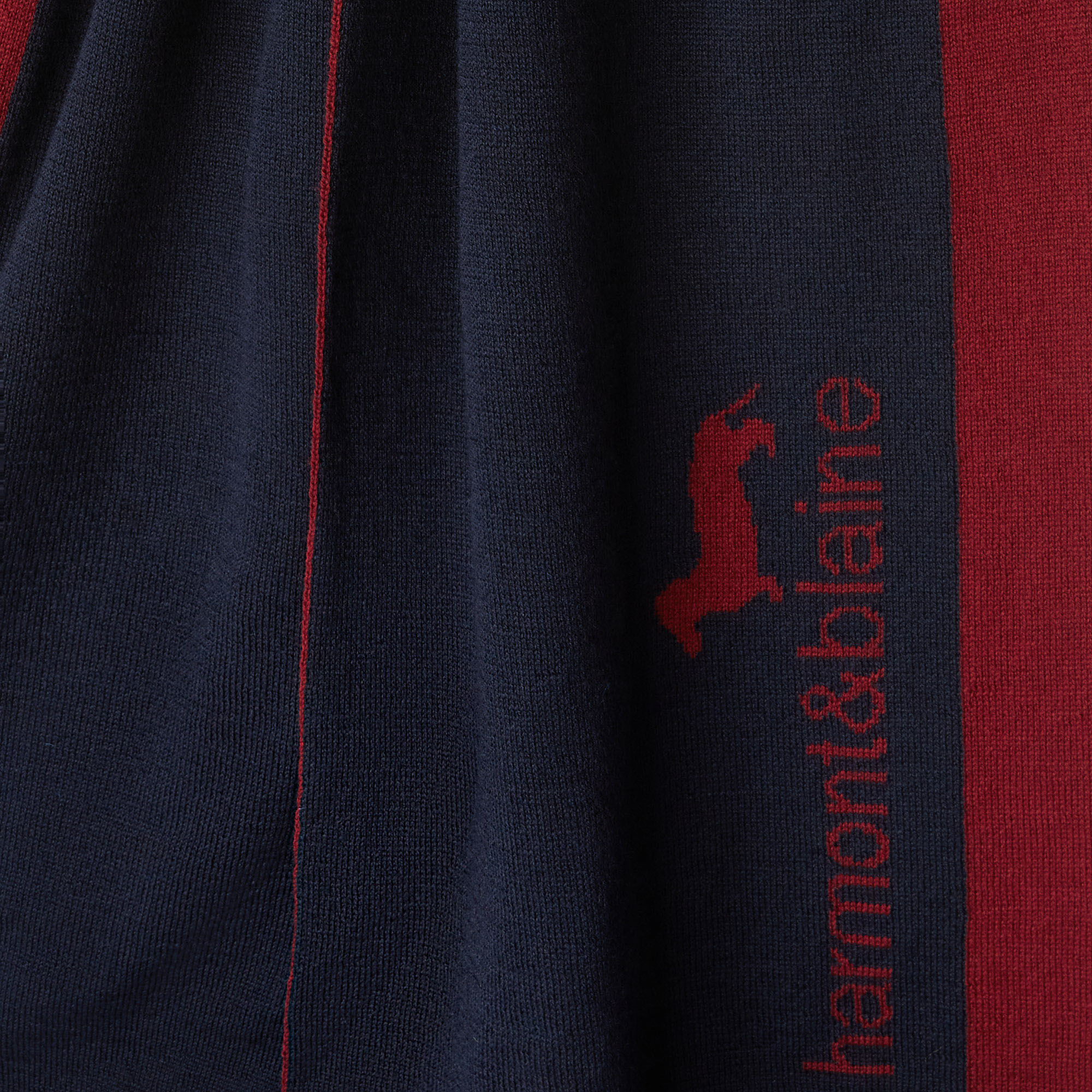 Wool-Blend Scarf With Contrasting Dachshund And Lettering, Blue, large image number 1