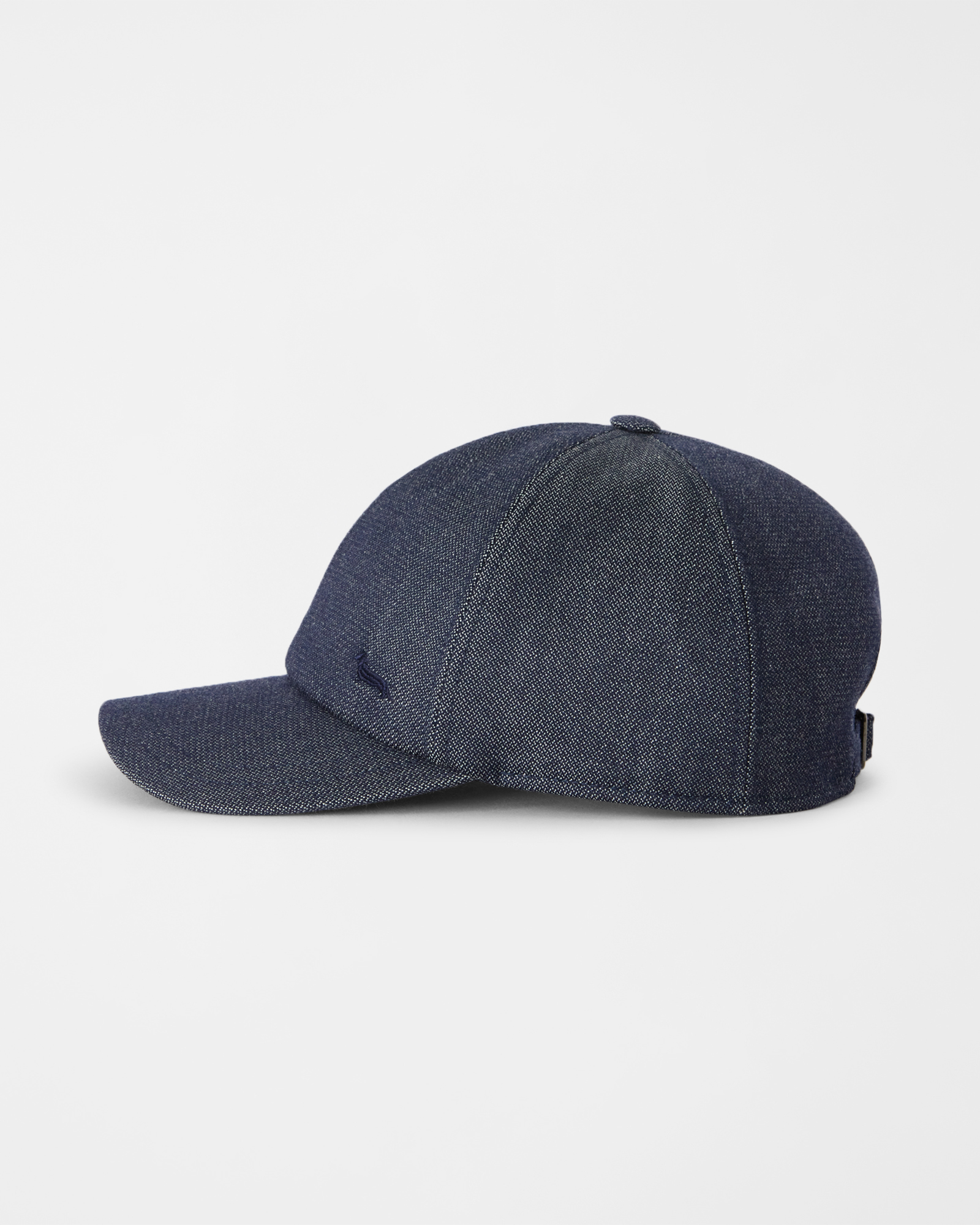 Men&rsquo;s mixed-material baseball cap in wool and cotton blend, DENIM BLUE, large