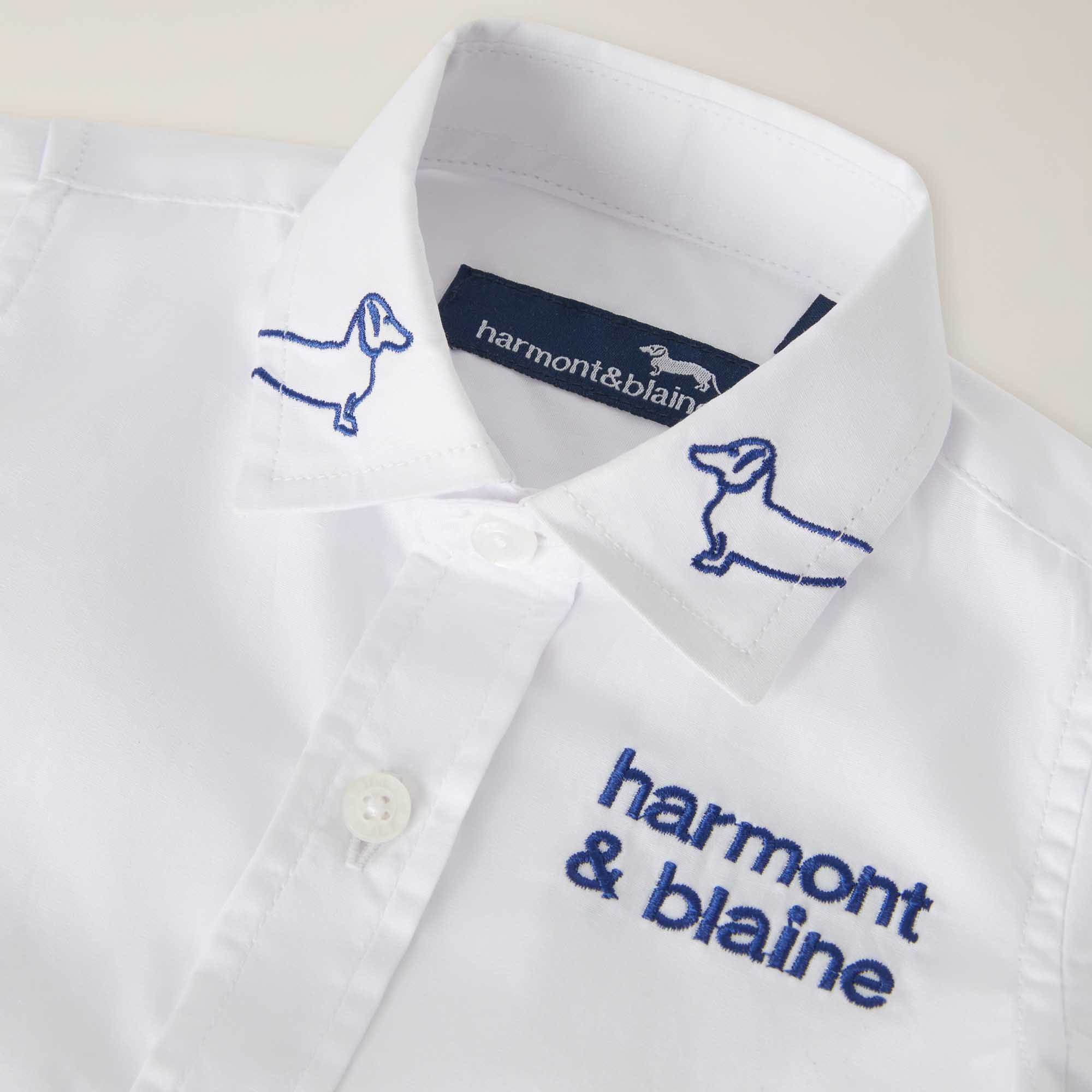 Camisa con logotipo bordado, Blanco, large image number 2