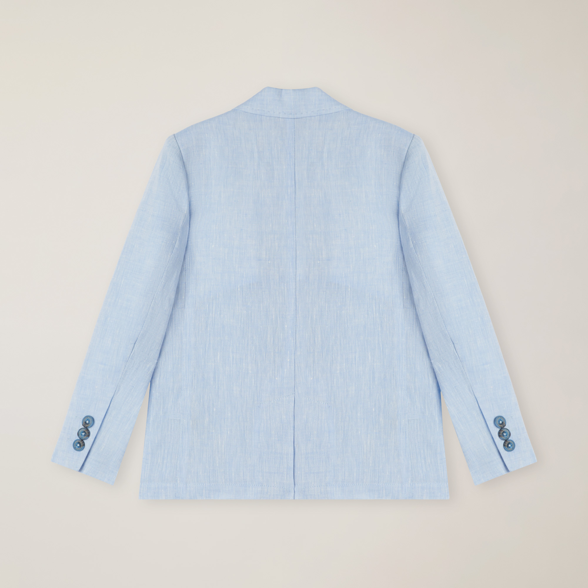 Melange linen jacket with Dachshund pin