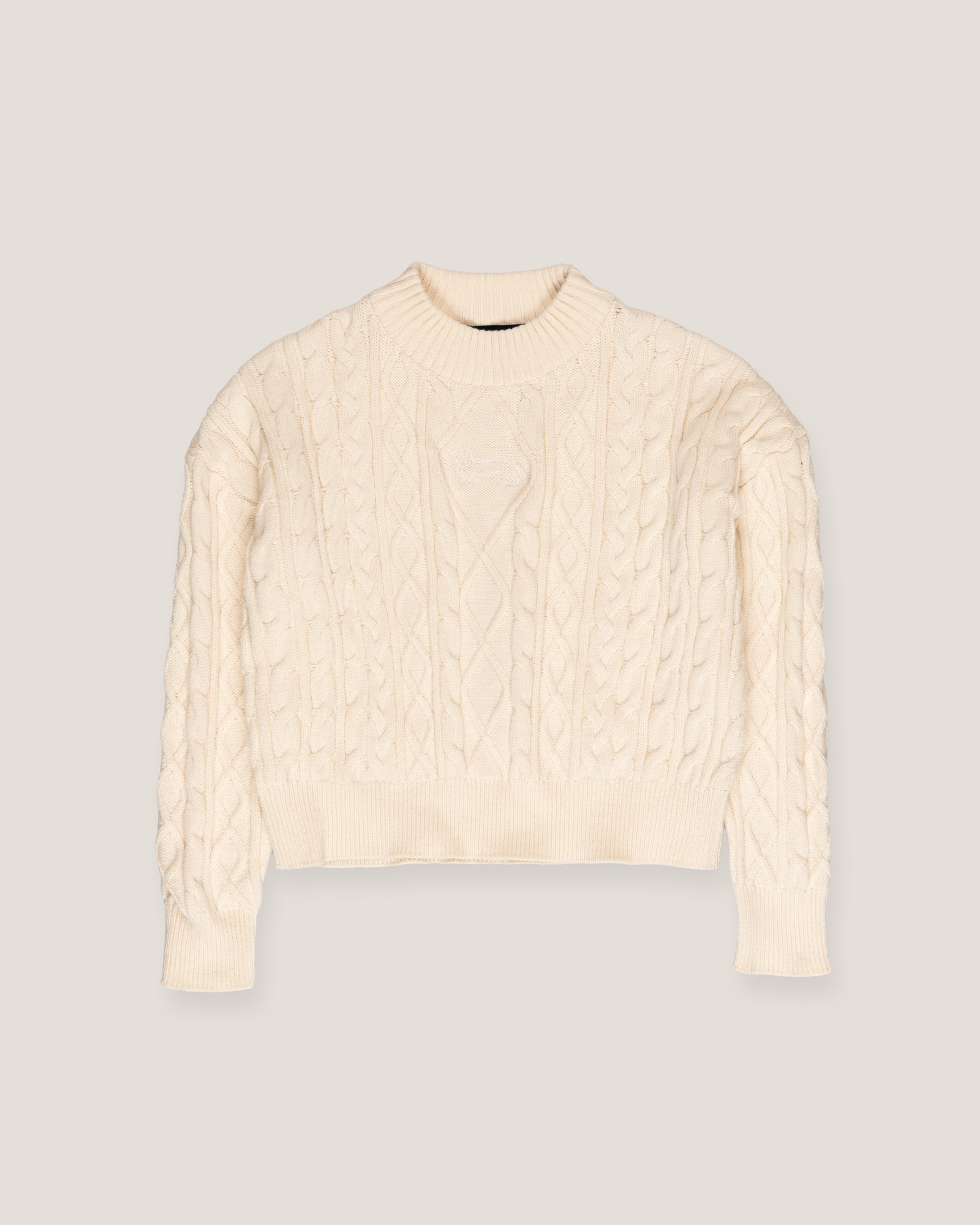 Cable and diamond knit sweater