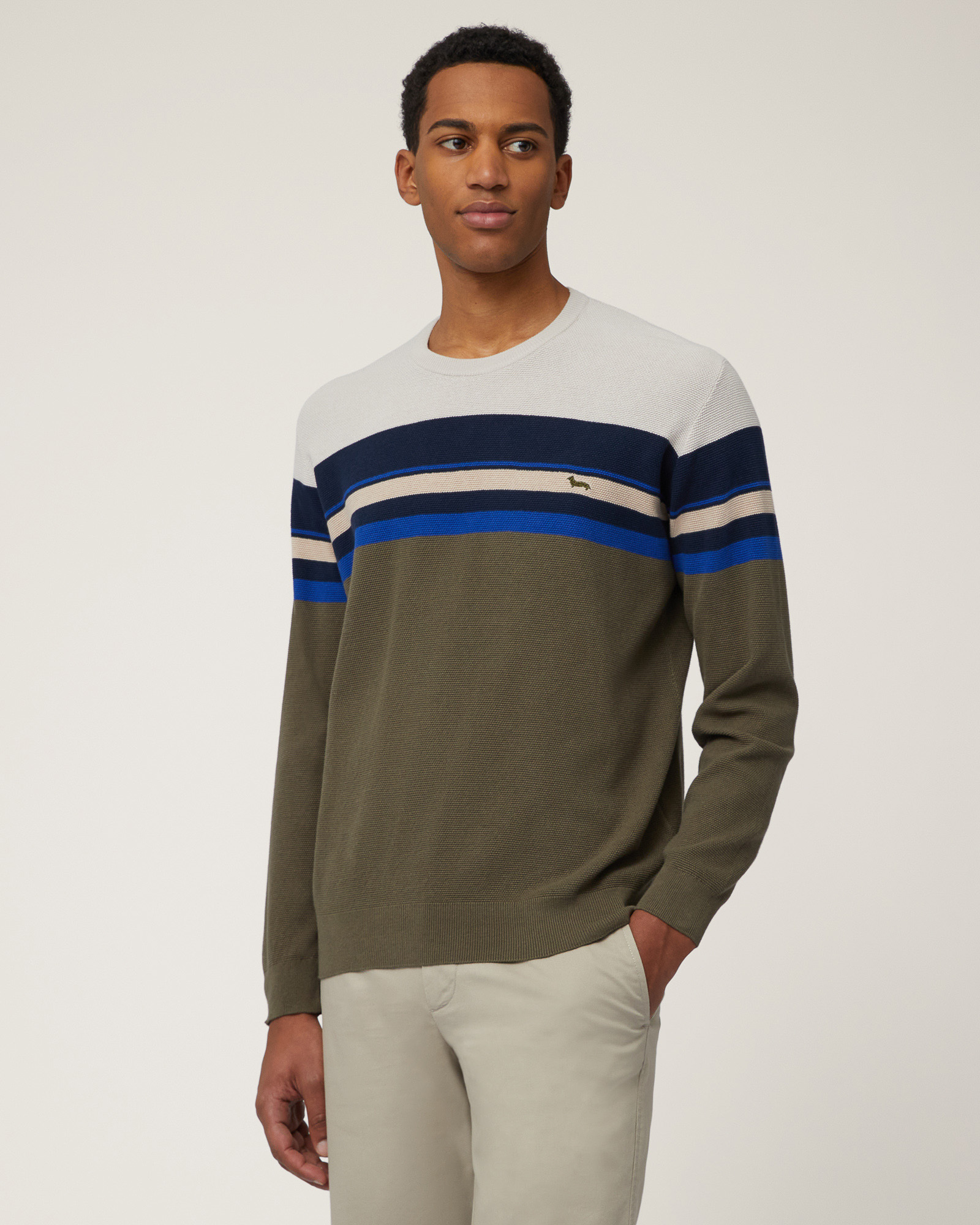 3D Placed Stripe Pullover