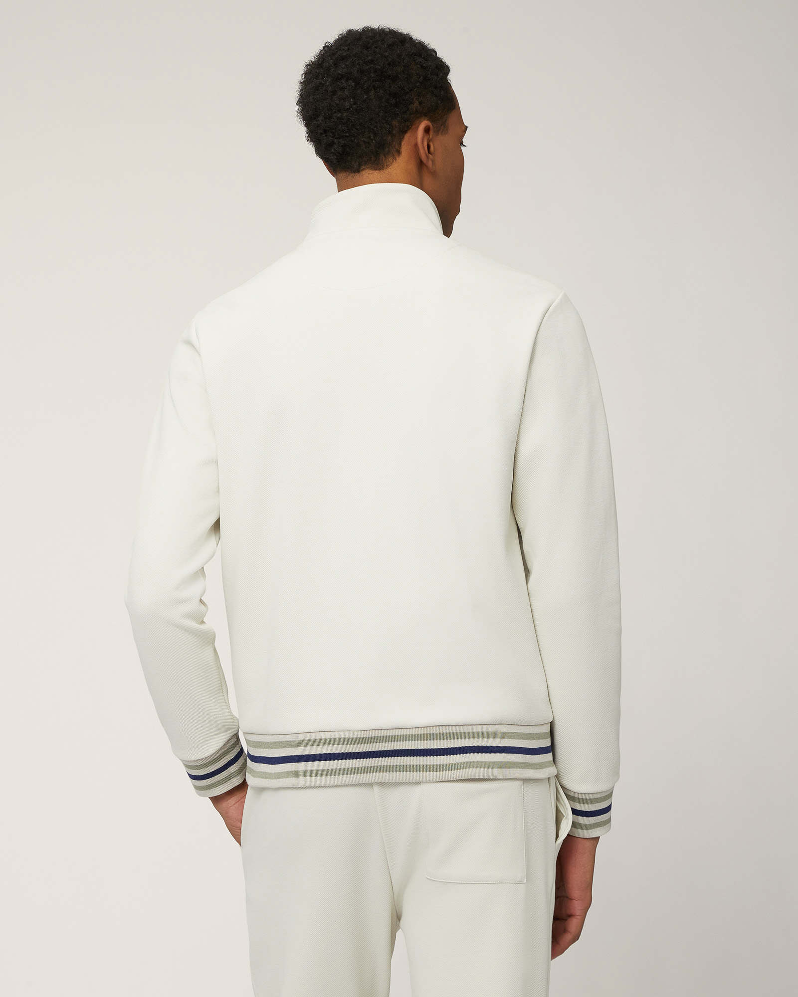 Full-Zipper Sweatshirt with Striped Details