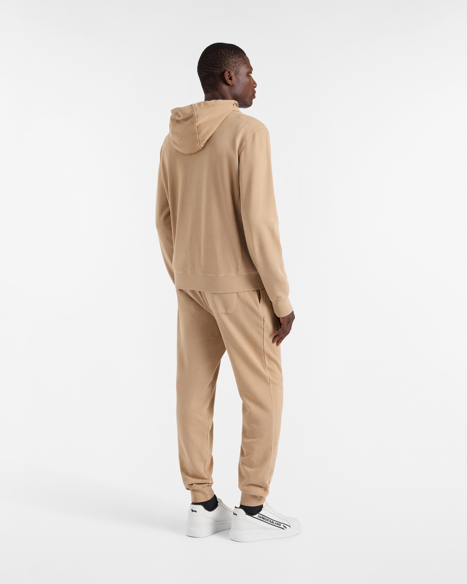 Hooded Sweatshirt Suit, Beige, large image number 1