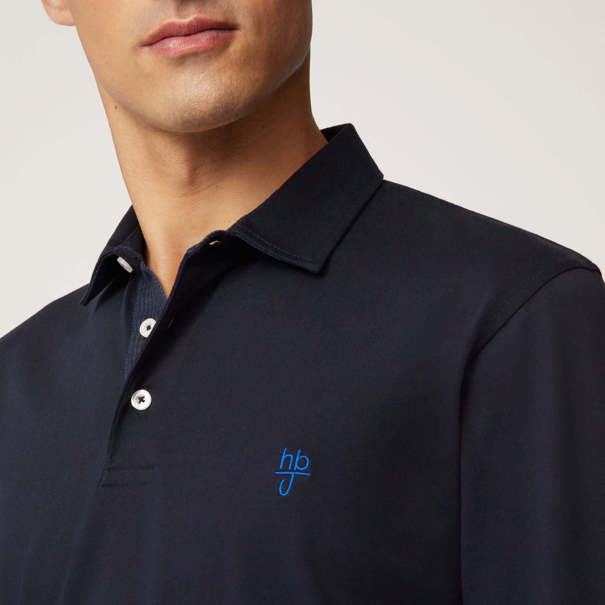 Polo Regular Fit Con Collo E Polsi Stile Camicia, Light Blue, large