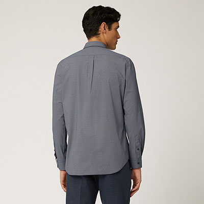Two-Fabric Shirt With Contrasting Inner Detail