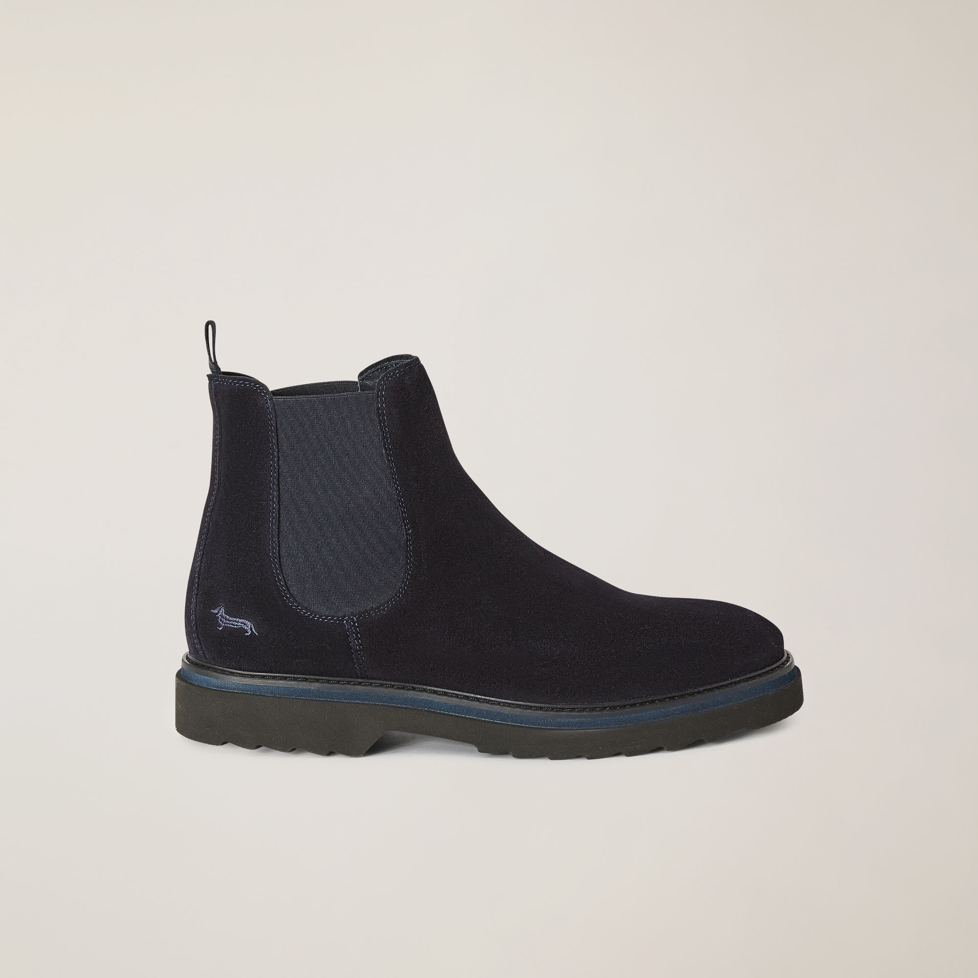 Suede Chelsea Boots, Blue, large