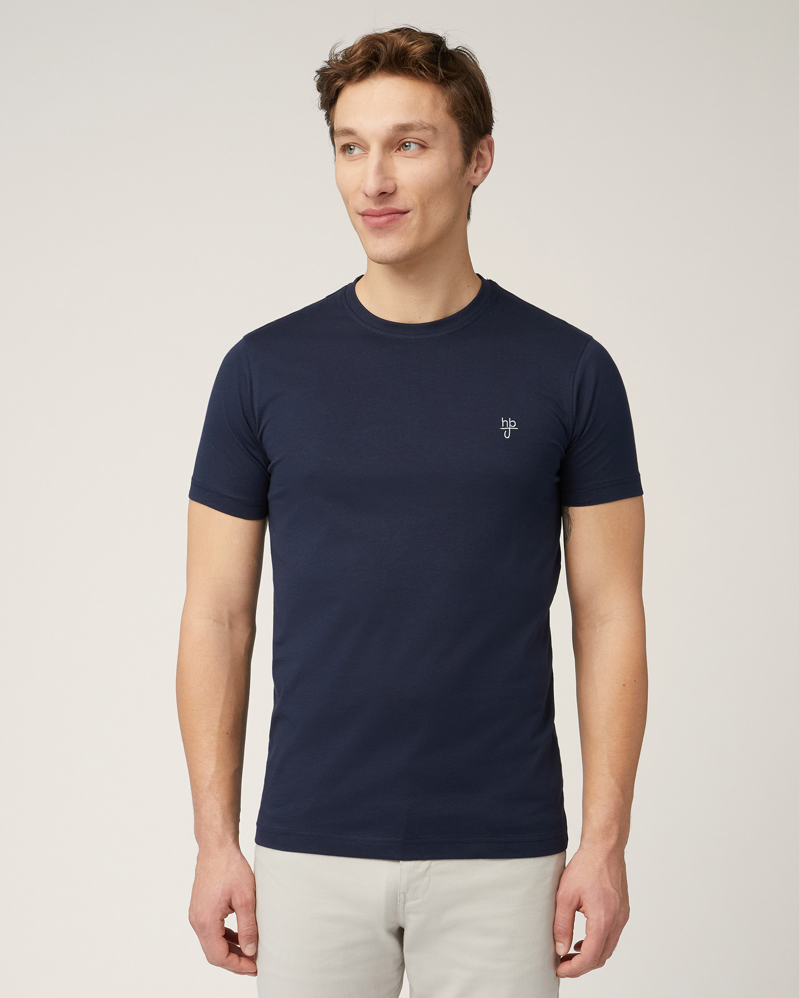 T-Shirt with Monogram, Dark Blue, large image number 0