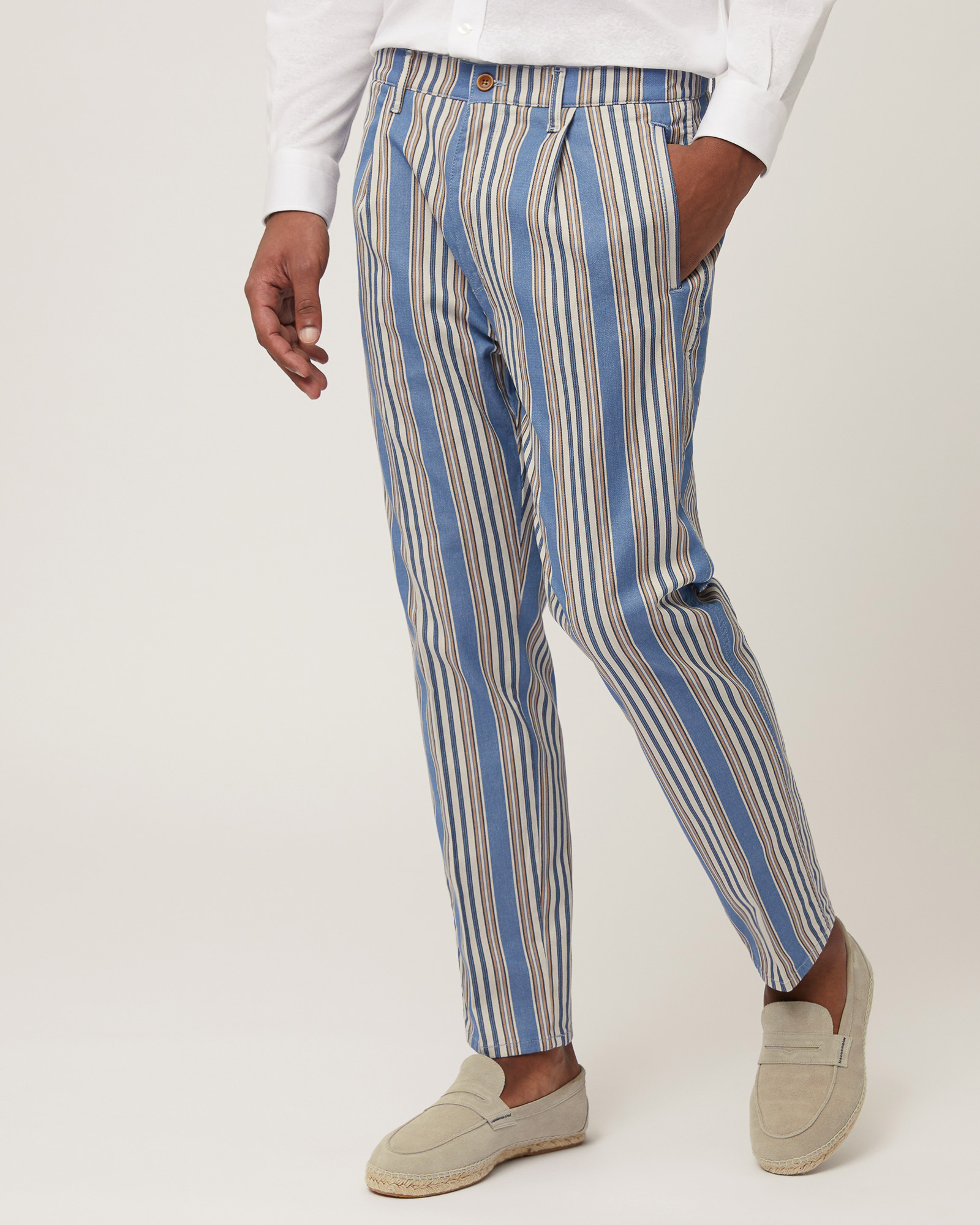Striped Chino Pants, Dark Lavender, large image number 0