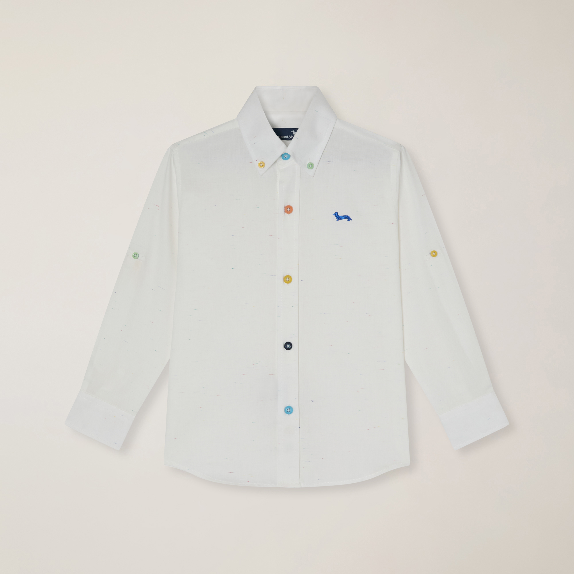 Camicia con bottoni colorati, Bianco, large image number 0