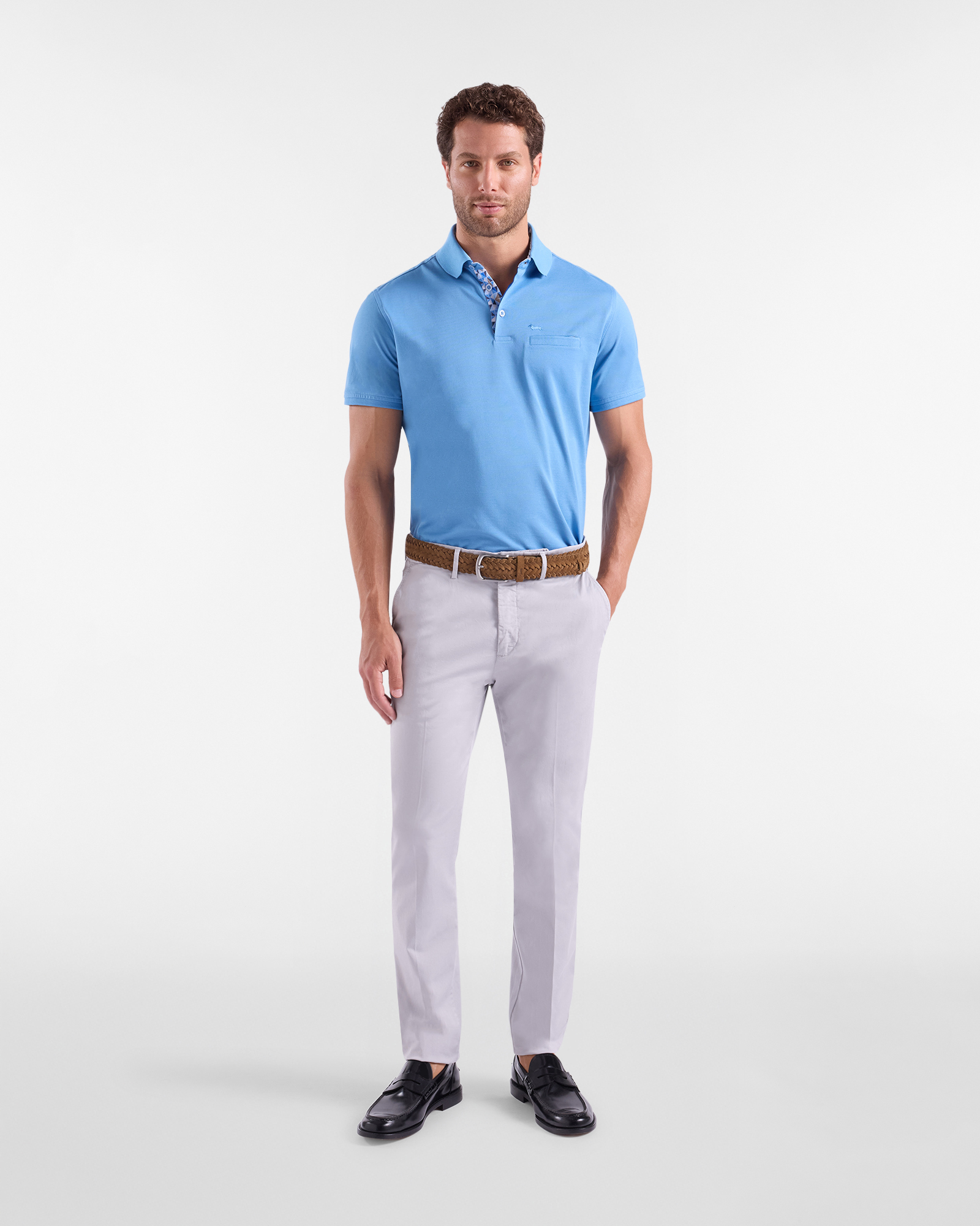 Pantaloni Uomo Chino Basico Narrow Fit, Grigio, large image number 3