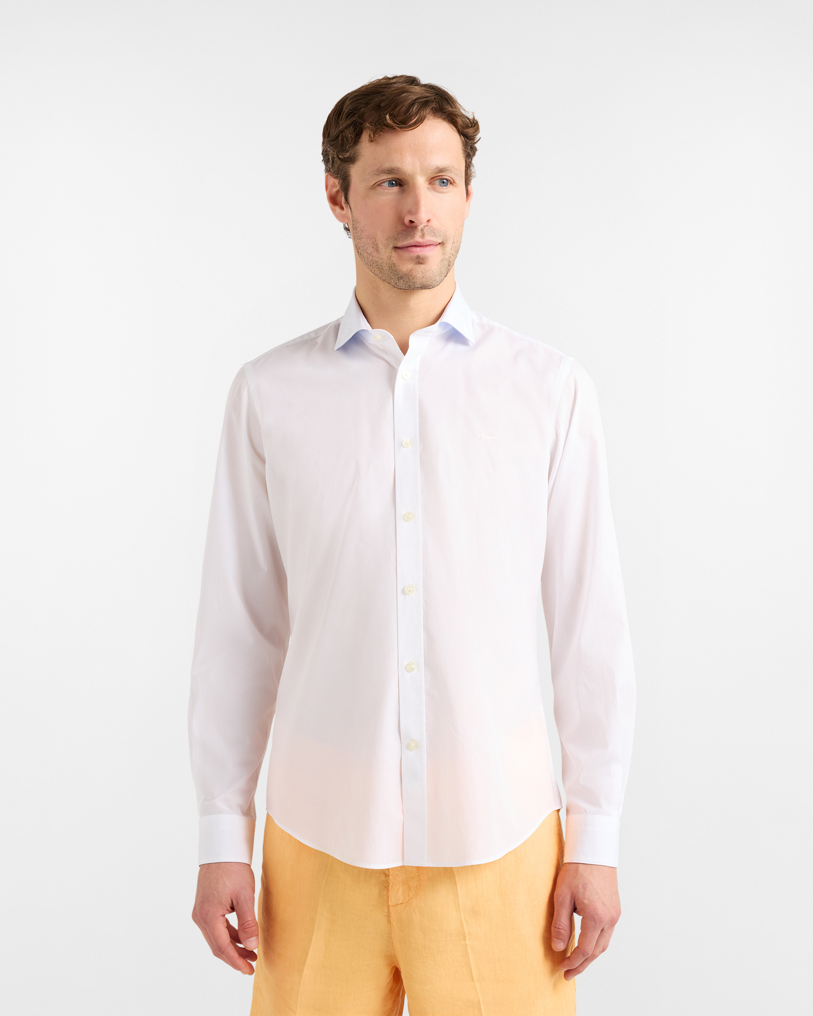 Camicia Uomo in Popeline Stretch, Bianco, large image number 0