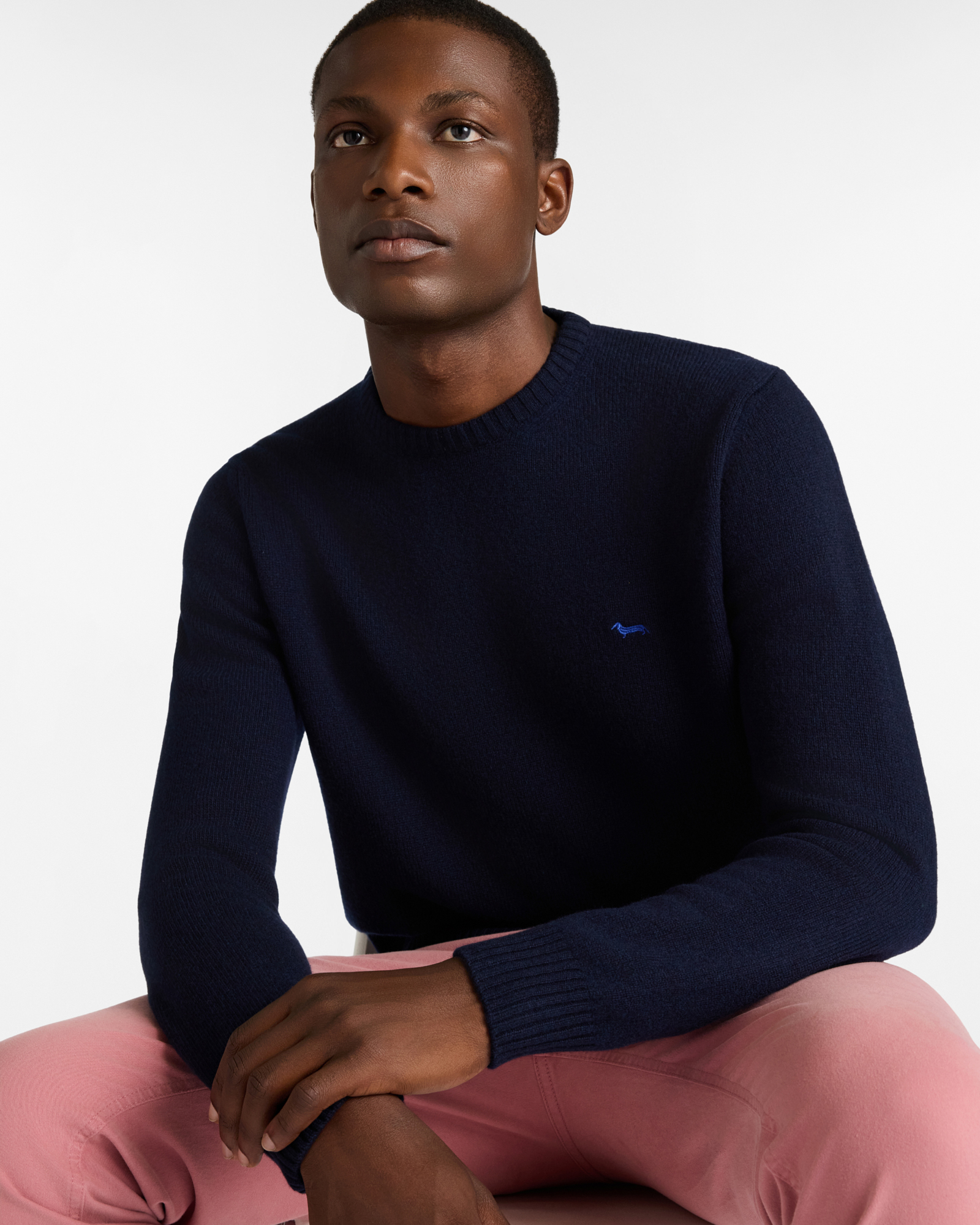 Wool and Cashmere Pullover, Navy Blue, large image number 2