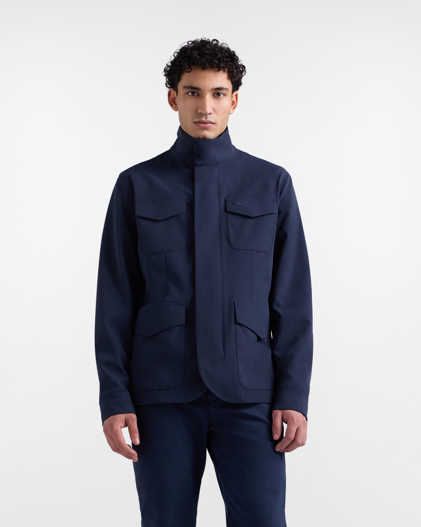 Field jacket in stretch nylon