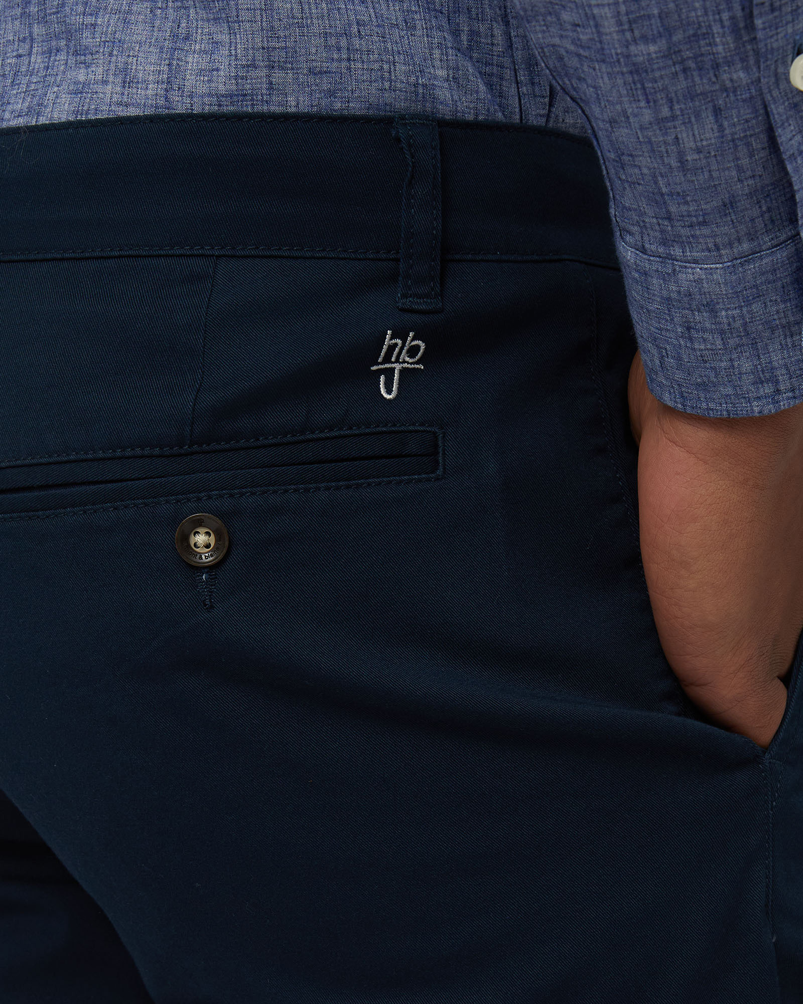 Twill Chino Shorts, Dark Blue, large image number 2
