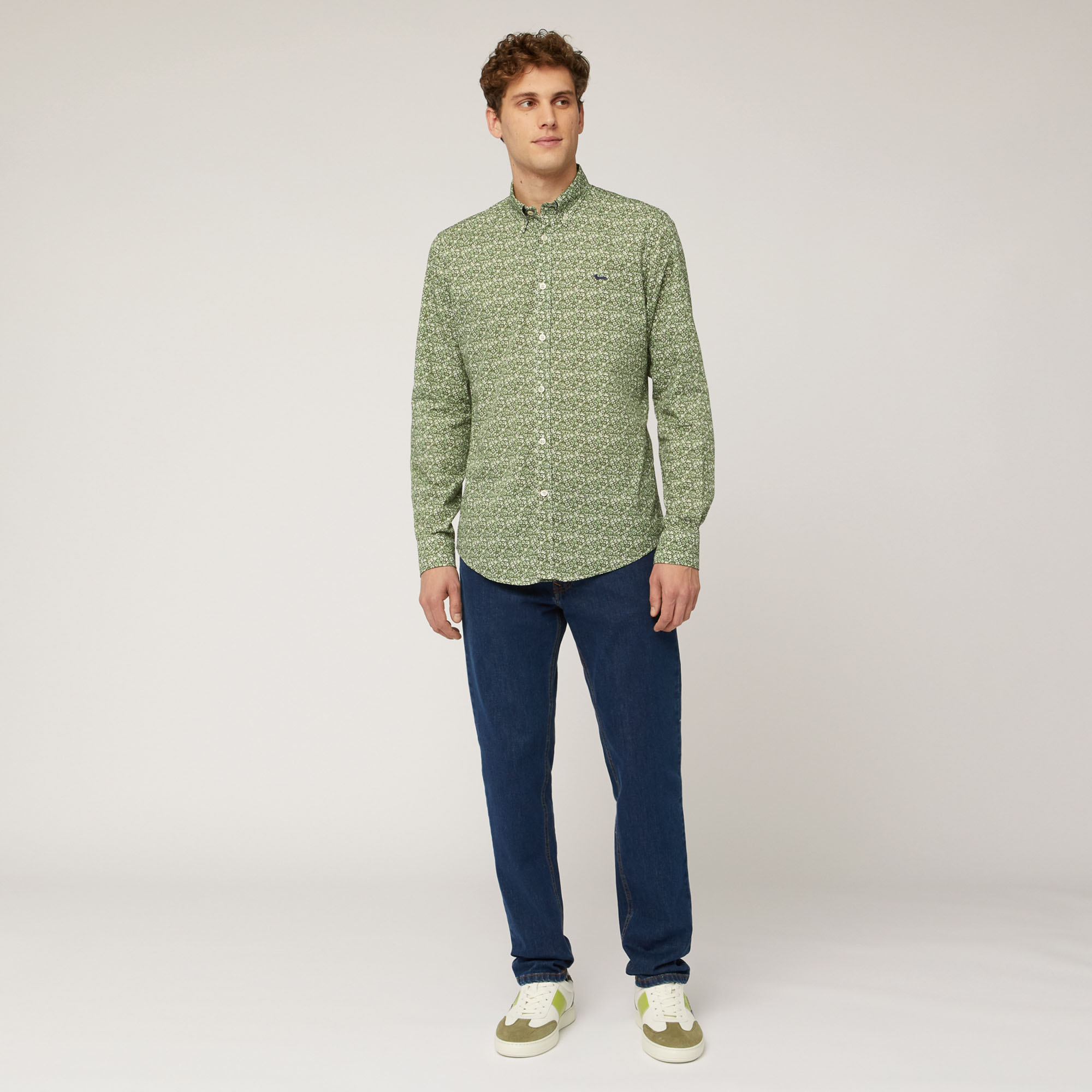 Camisa de popelina de algodón con estampado floral, Verde, large image number 3