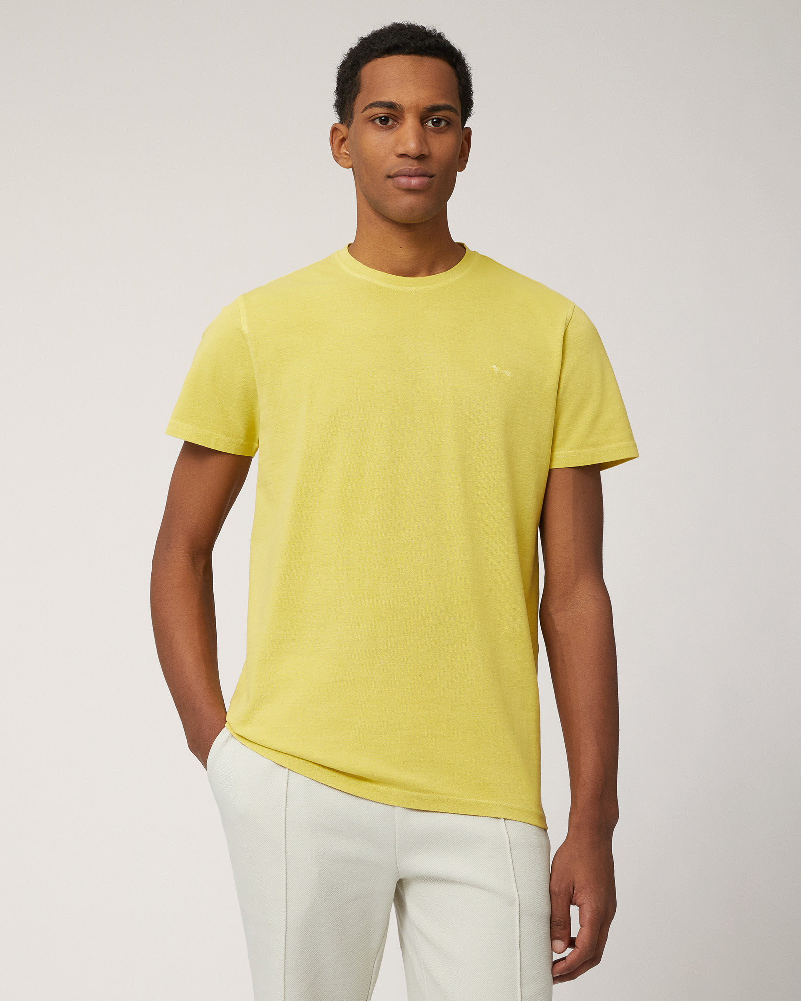 T-Shirt Girocollo In Cotone, Verde Lime, large image number 0