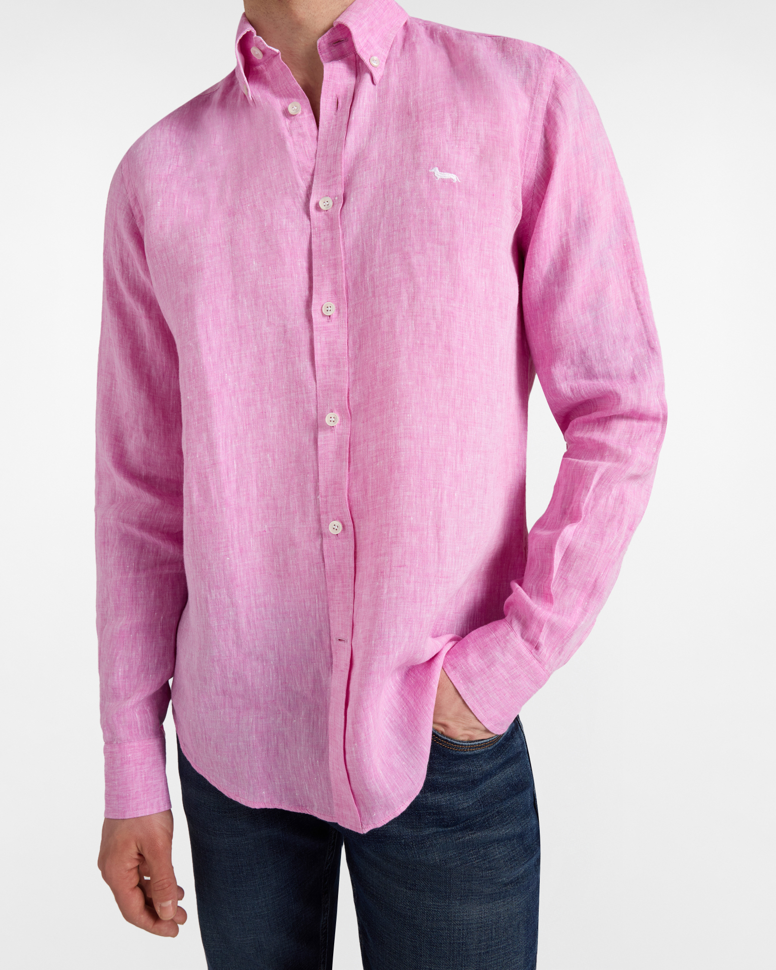 Regular-fit pure linen shirt, Red, large image number 2