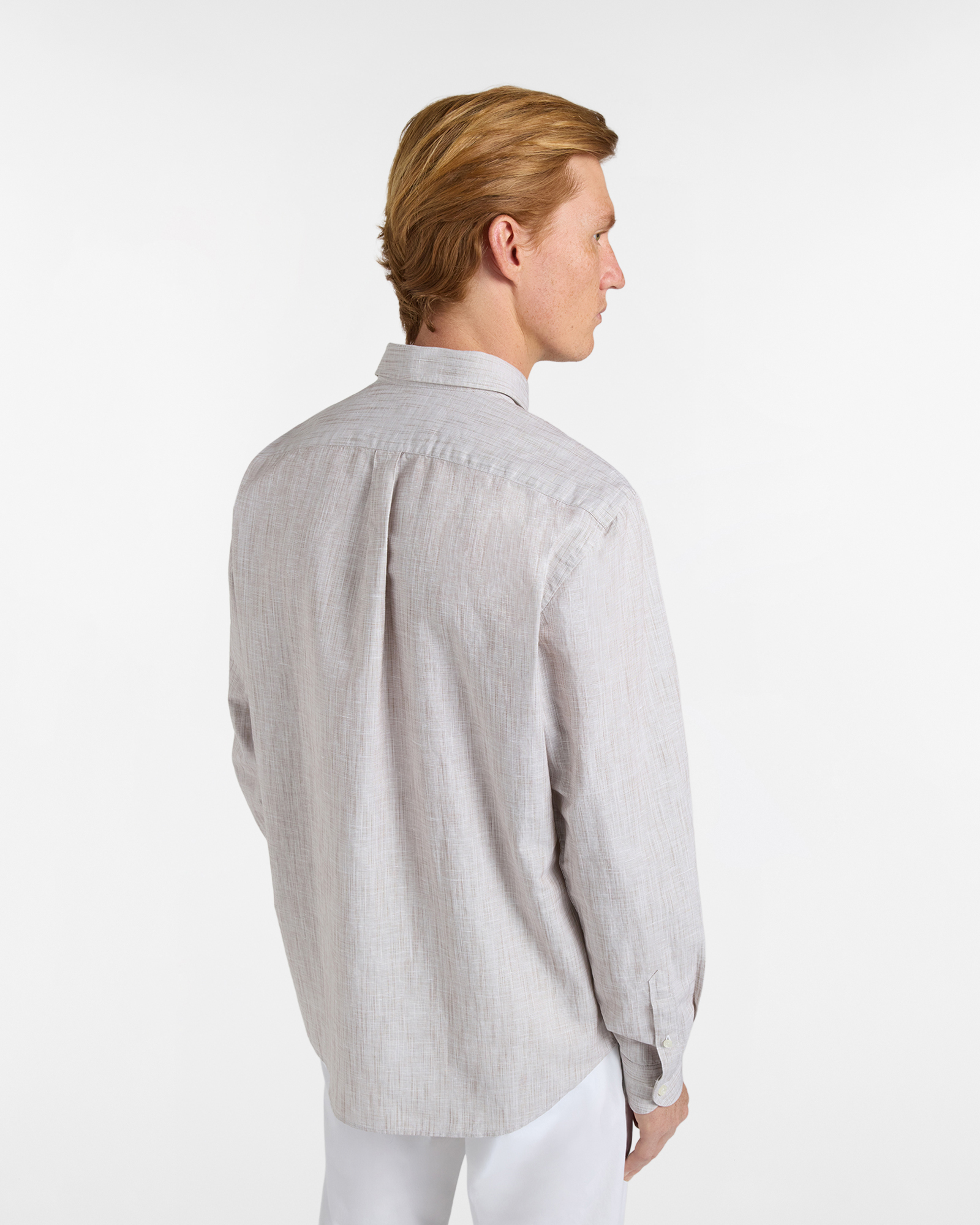 Camicia Uomo Misto Lino Regular Fit