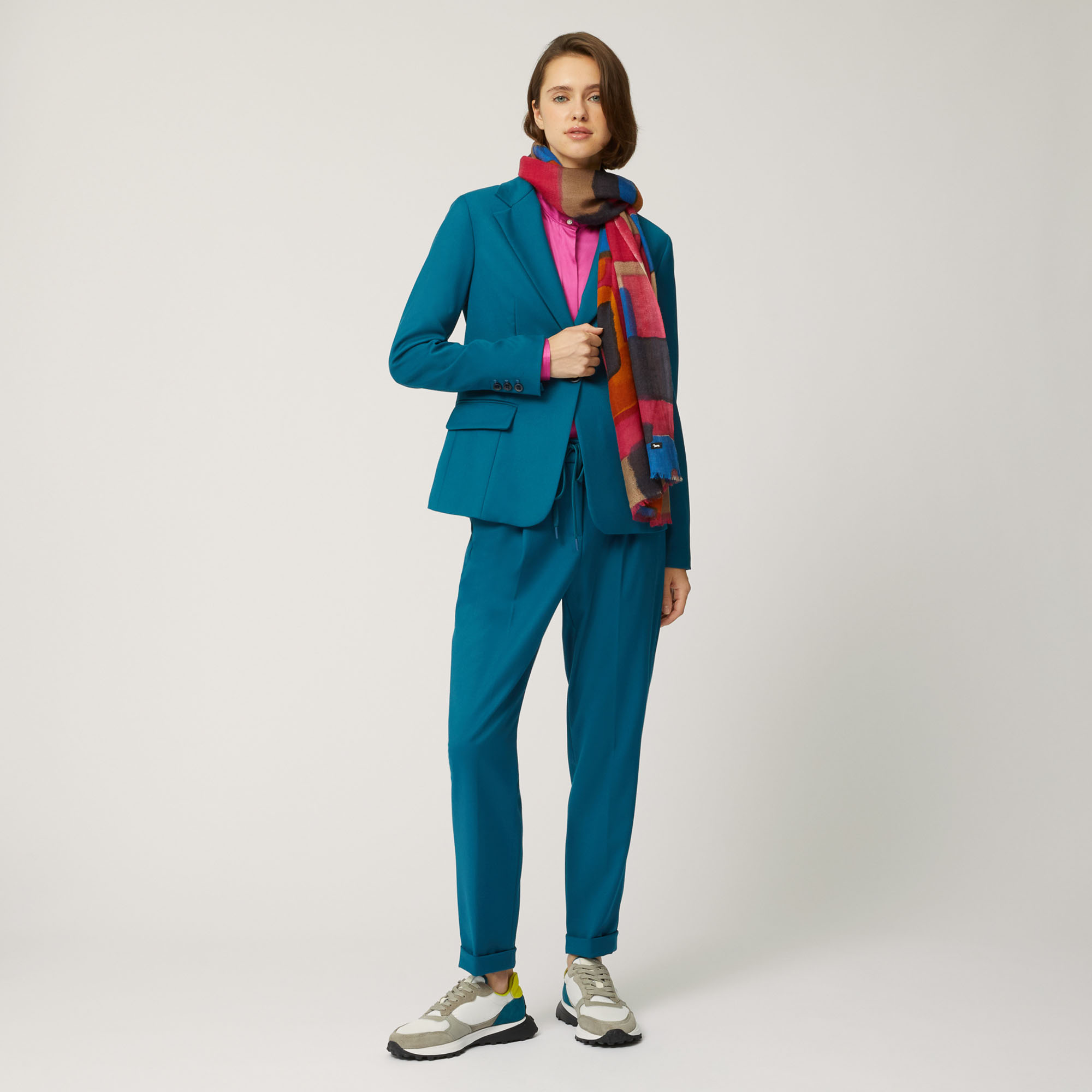 Single-Button Blazer With Pockets, Blue, large image number 3