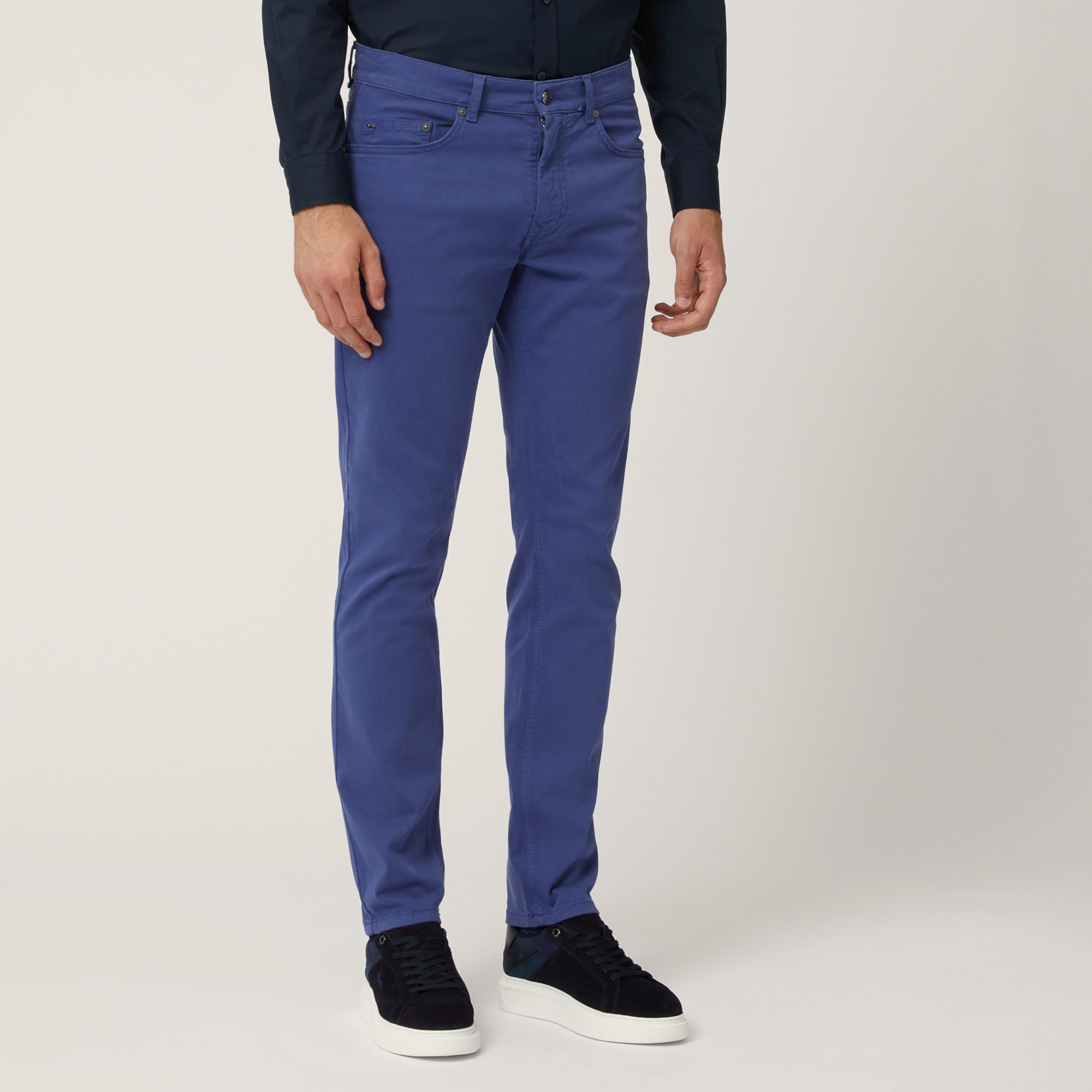 Pantalone Cinque Tasche In Cotone Stretch Elevated Utility, Blu Chiaro, large image number 0