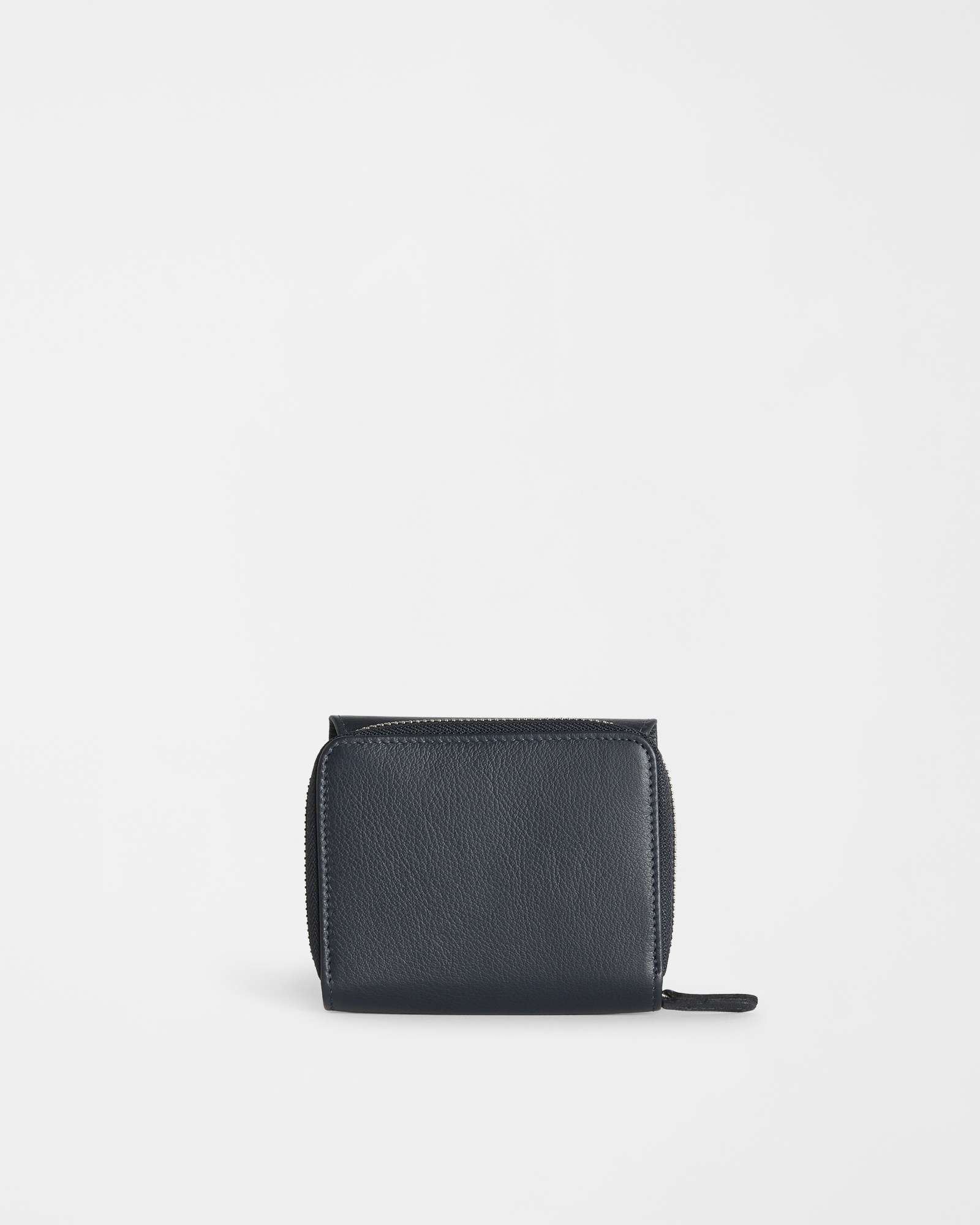 Compact leather wallet, Blue, large image number 1