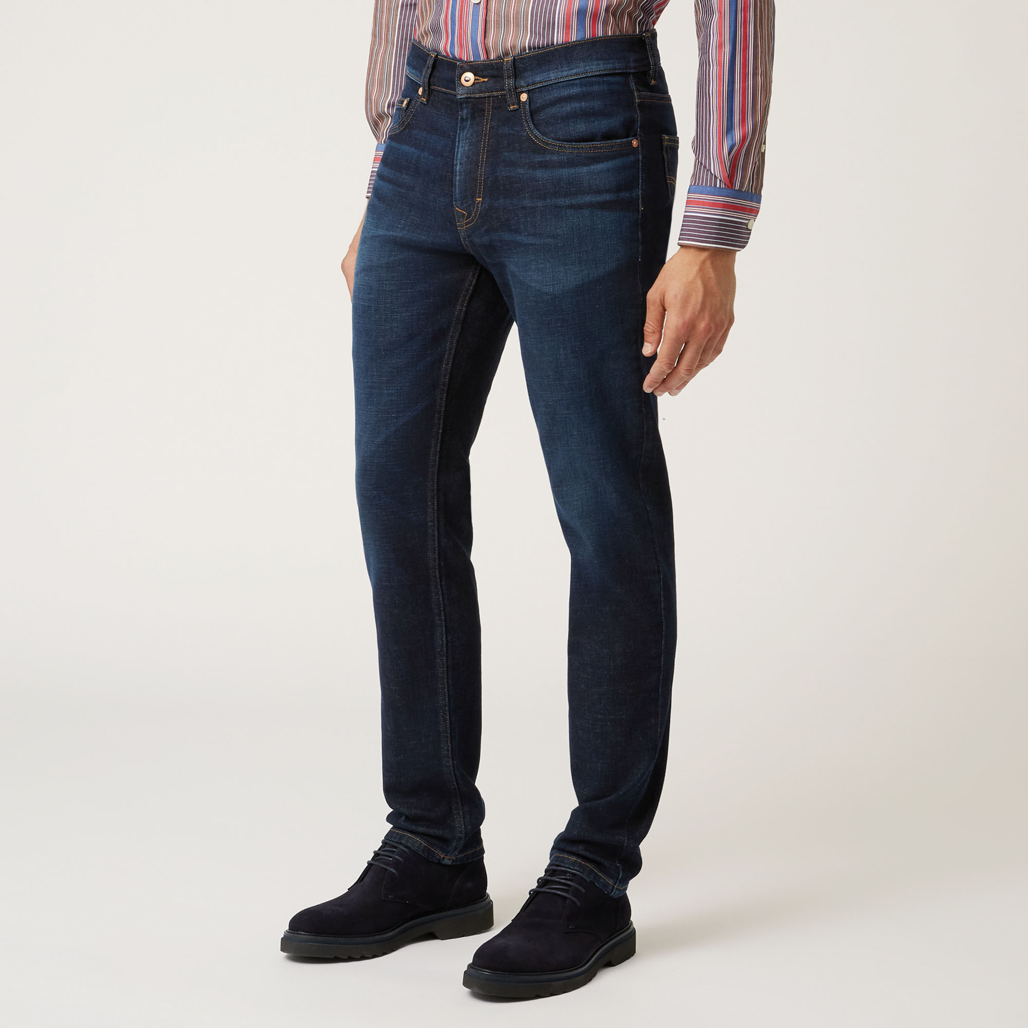Five-Pocket Denim Jeans, Blue, large image number 0