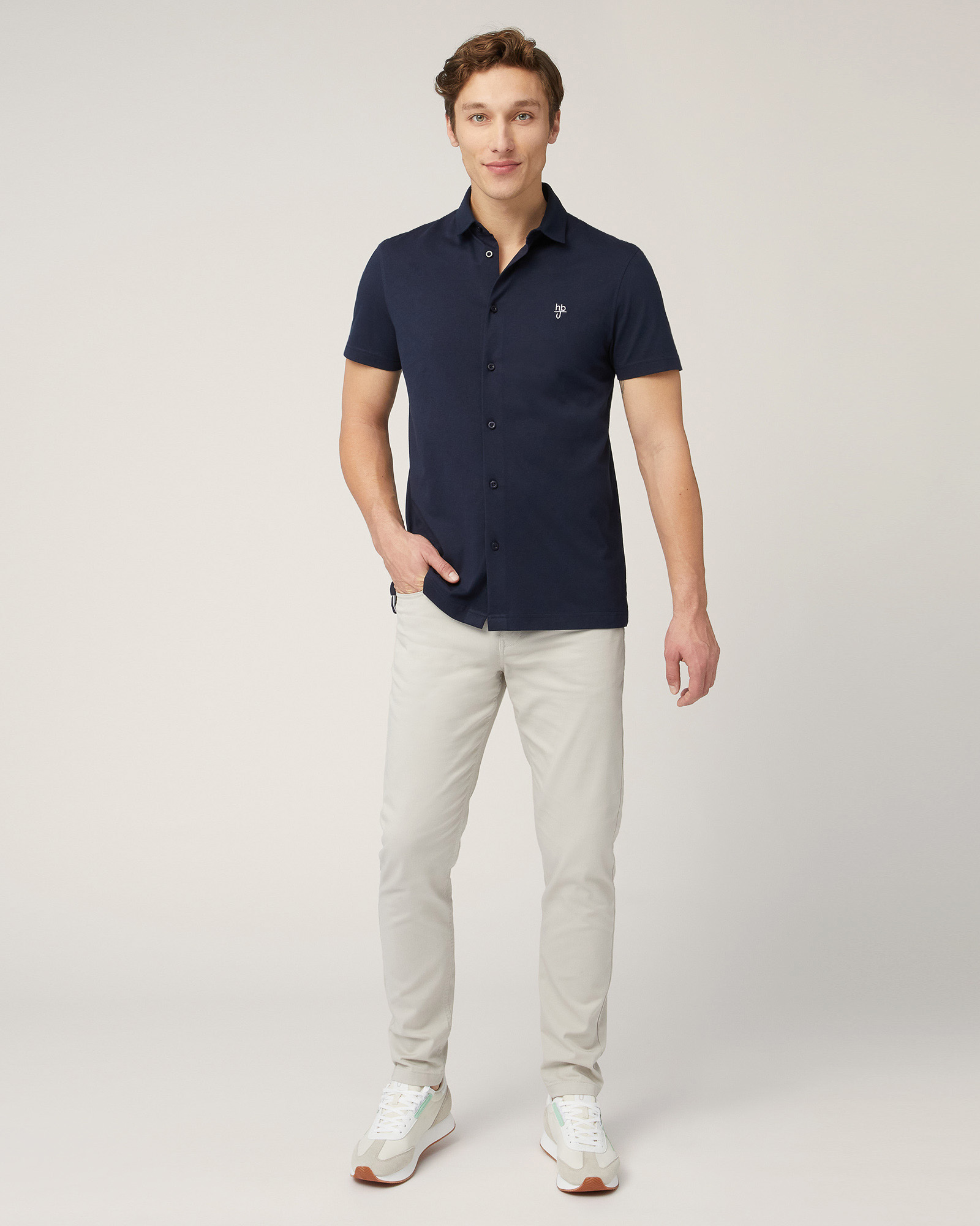 Cotton Shirt-Polo, Dark Blue, large image number 3