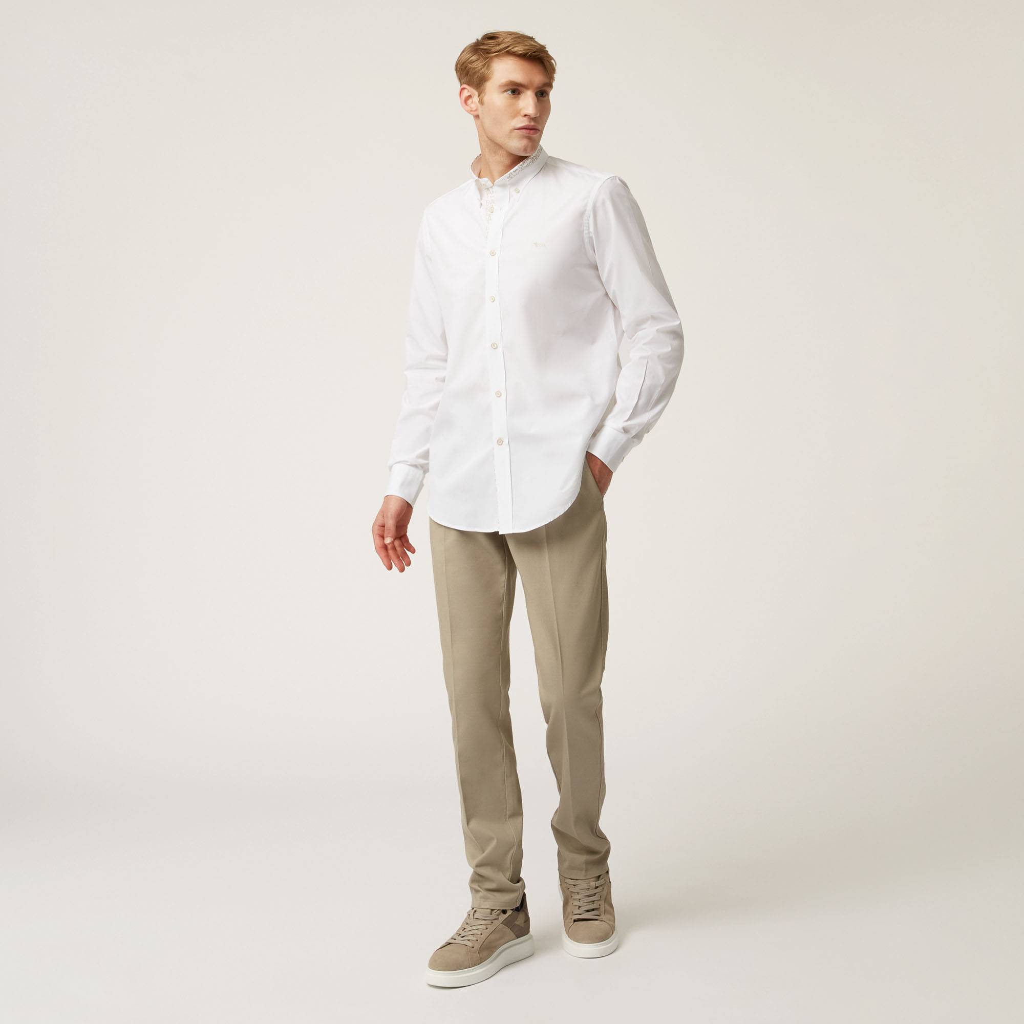 Camicia Con Dettaglio Stampato, Bianco, large image number 3
