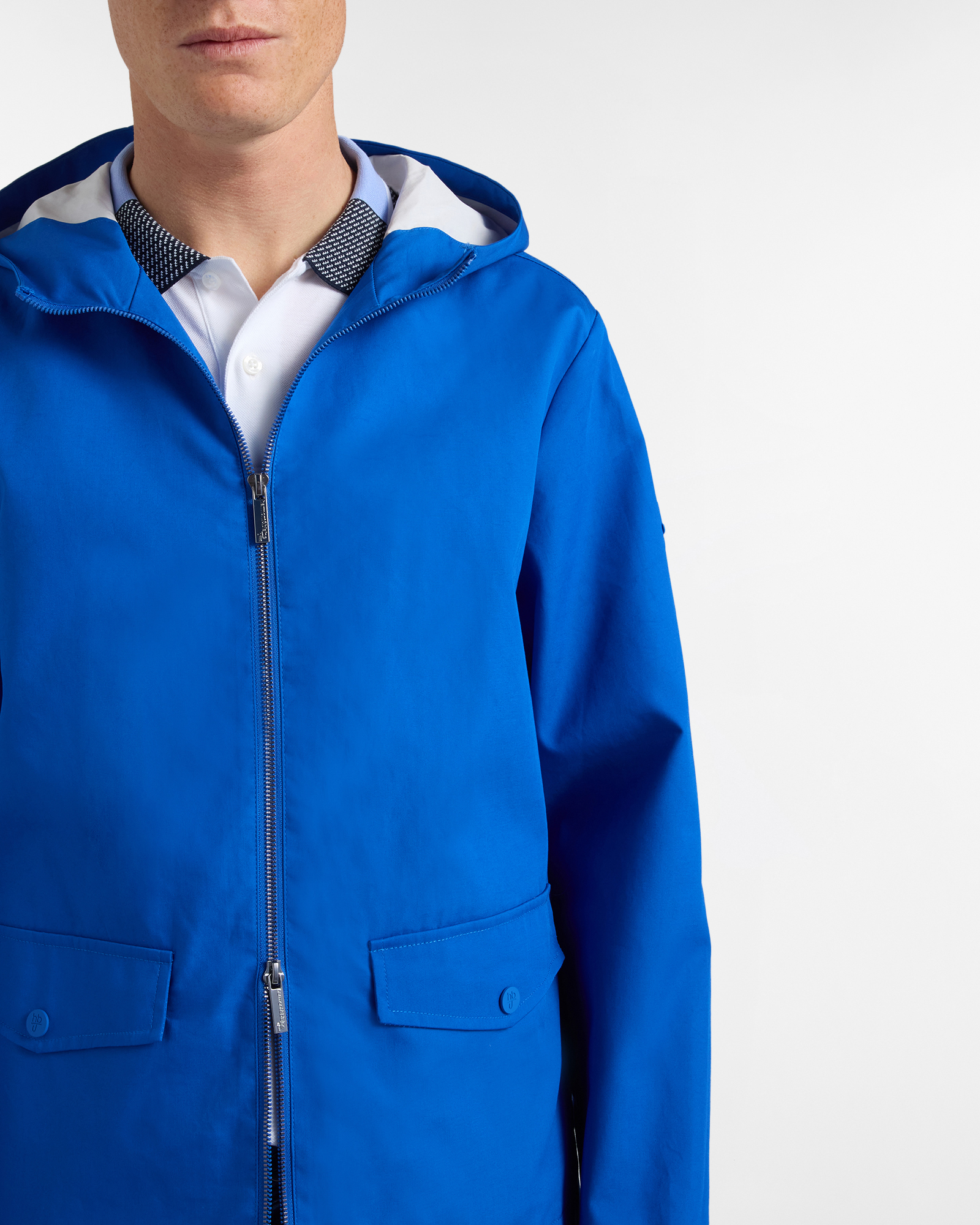Giubbino Uomo Leggero con Cappuccio, Blu elettrico, large image number 2