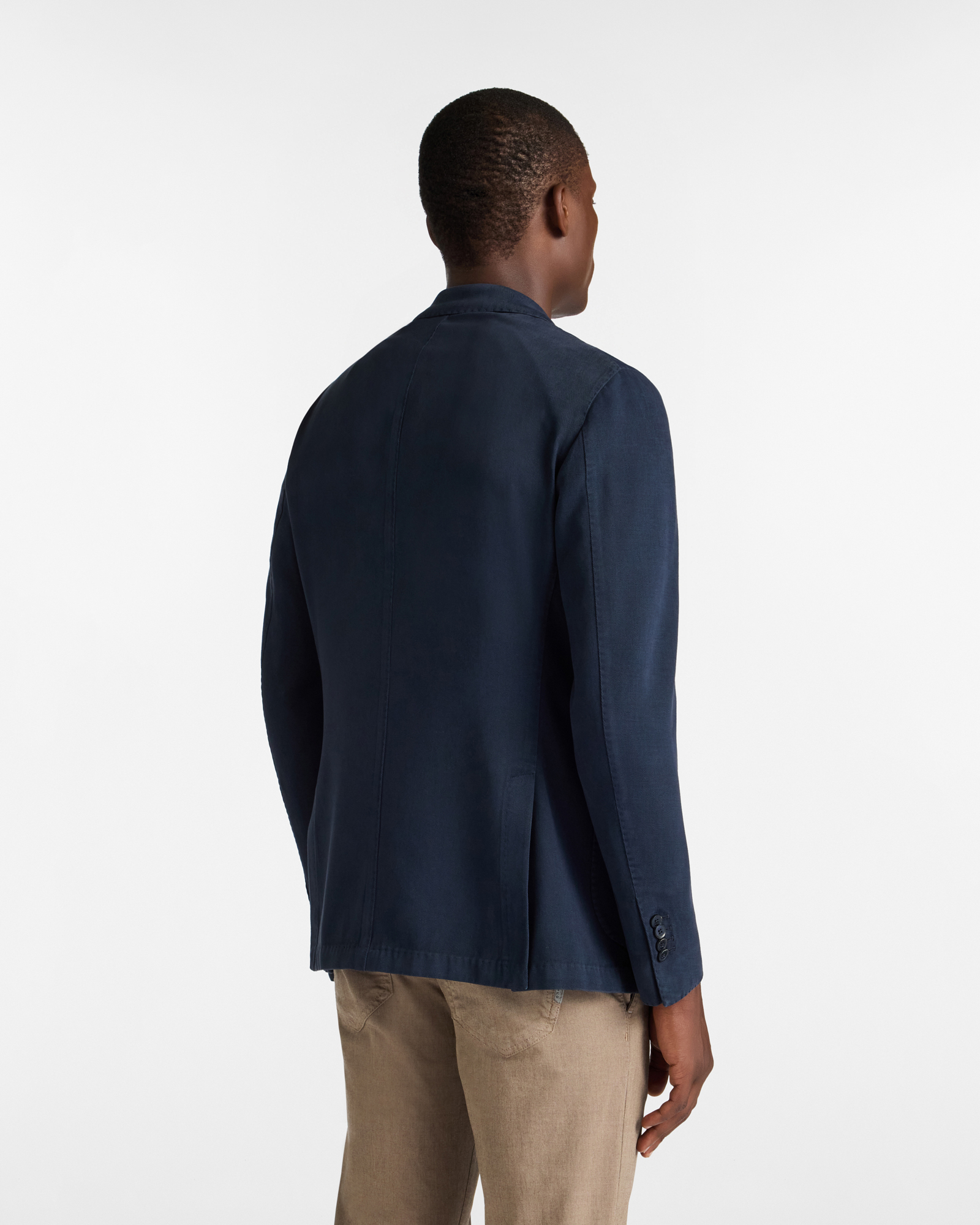 Single-Breasted Jacket in Cashmere Blend, Navy Blue, large image number 1