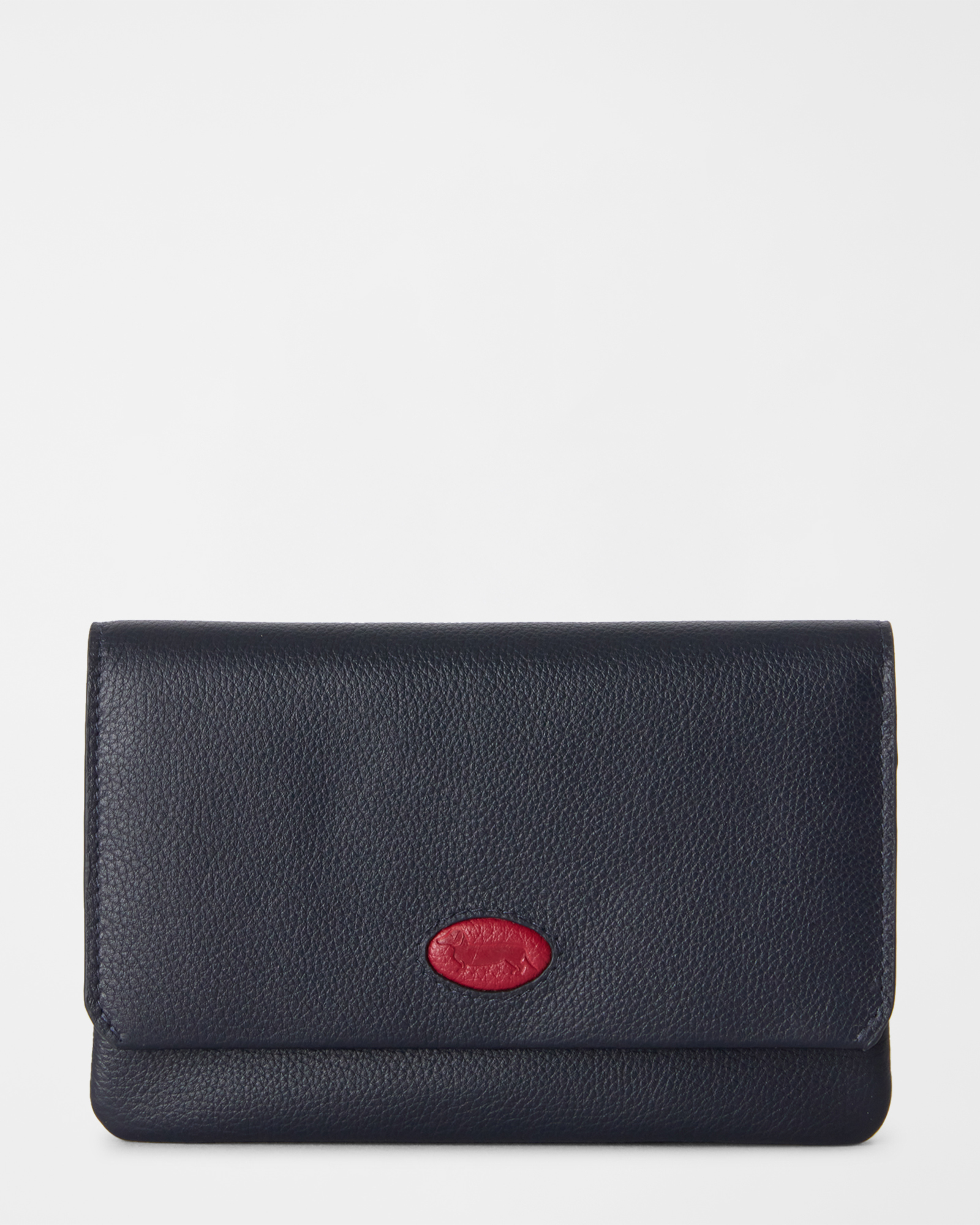 Blue women&rsquo;s wallet with flap, card holder and coin pocket