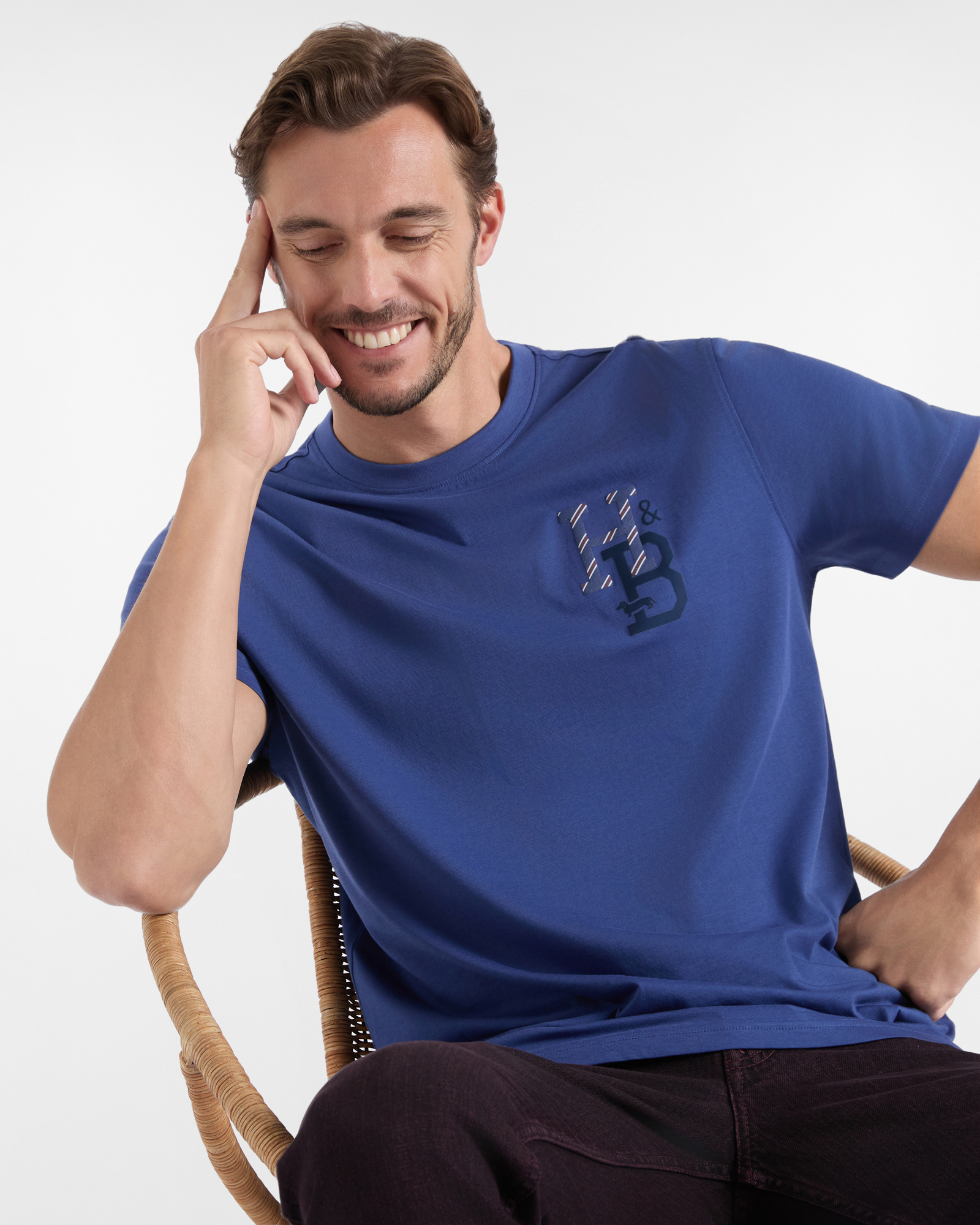 Camiseta de hombre de 100 % puro algod&oacute;n de corte regular, AZUL DEPORTIVO, large image number 2