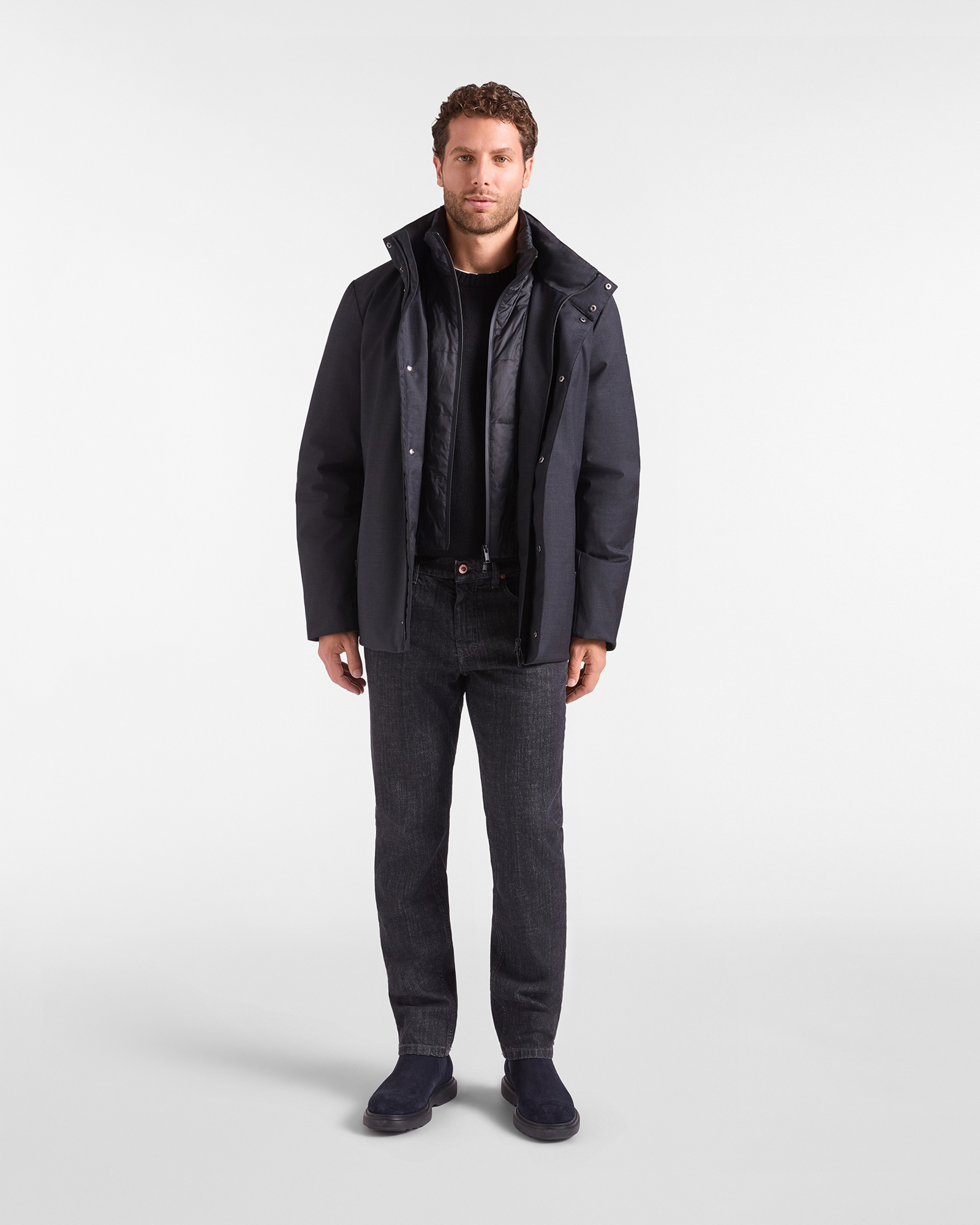 Men&rsquo;s Technical Wool Blend Field Jacket, ANTHRACITE, large