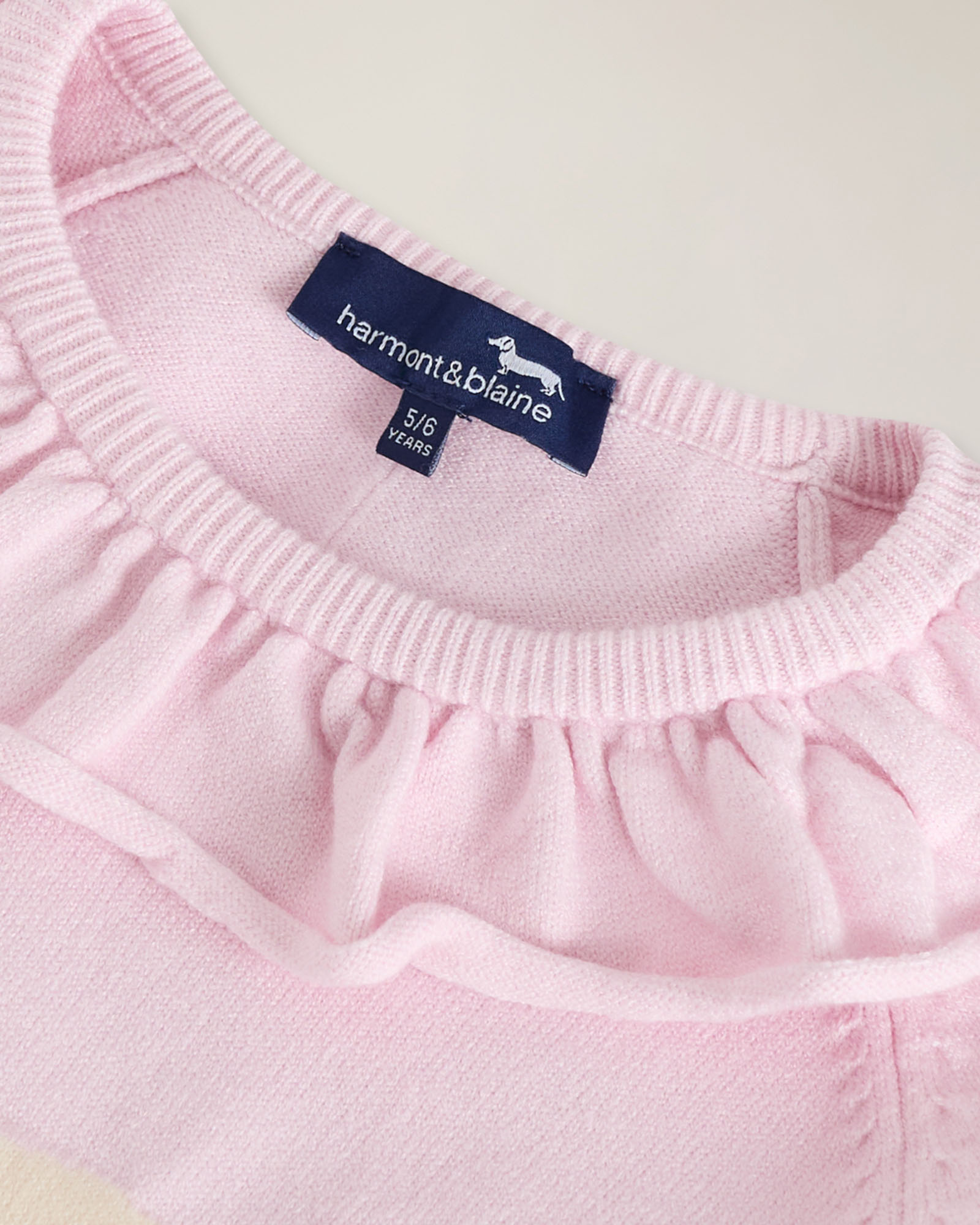 Sweater with ruffles & intarsia dachshund, Brown/Red, large image number 2