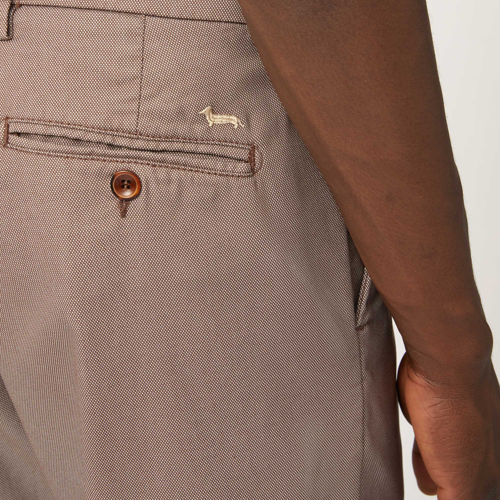 Stretch Cotton-Blend Pants, Brown, large image number 2