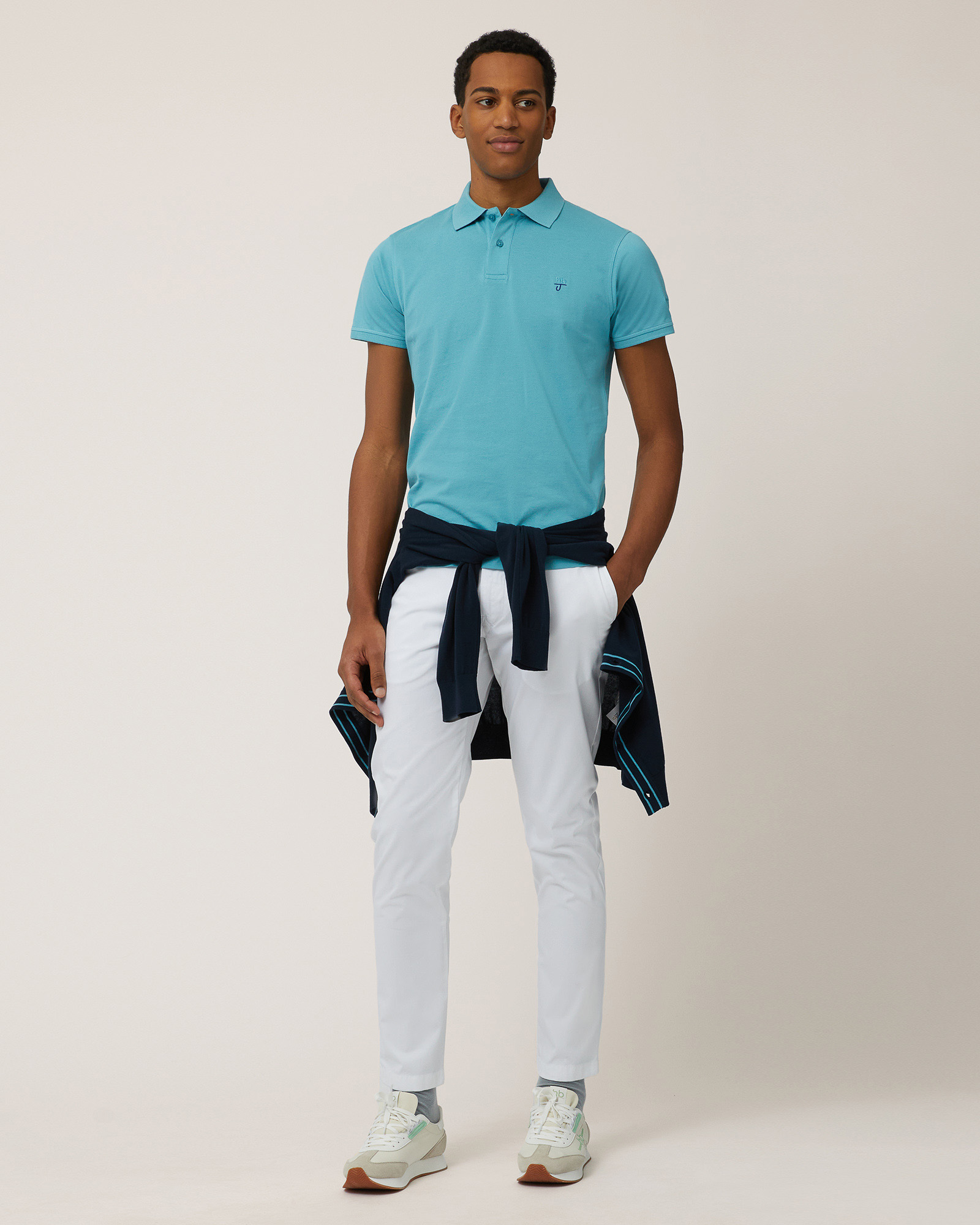 Narrow-Fit Cotton Polo, Peacock Green, large image number 3
