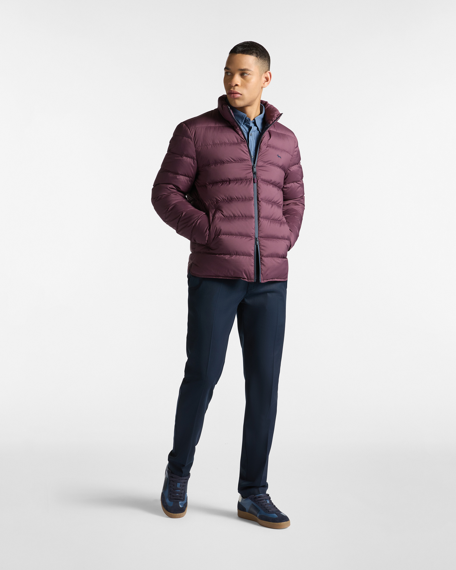 Down-Filled Padded Bomber, Dark Red, large image number 3
