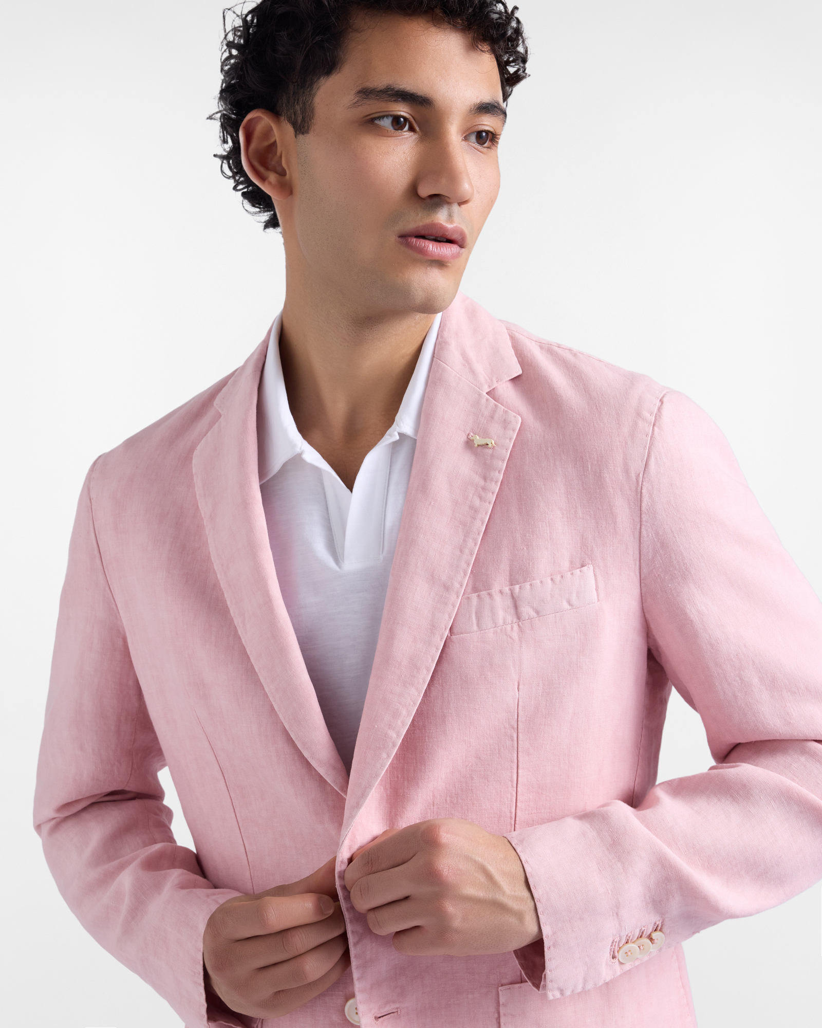 Giacca monopetto in puro lino, Rosso, large image number 2