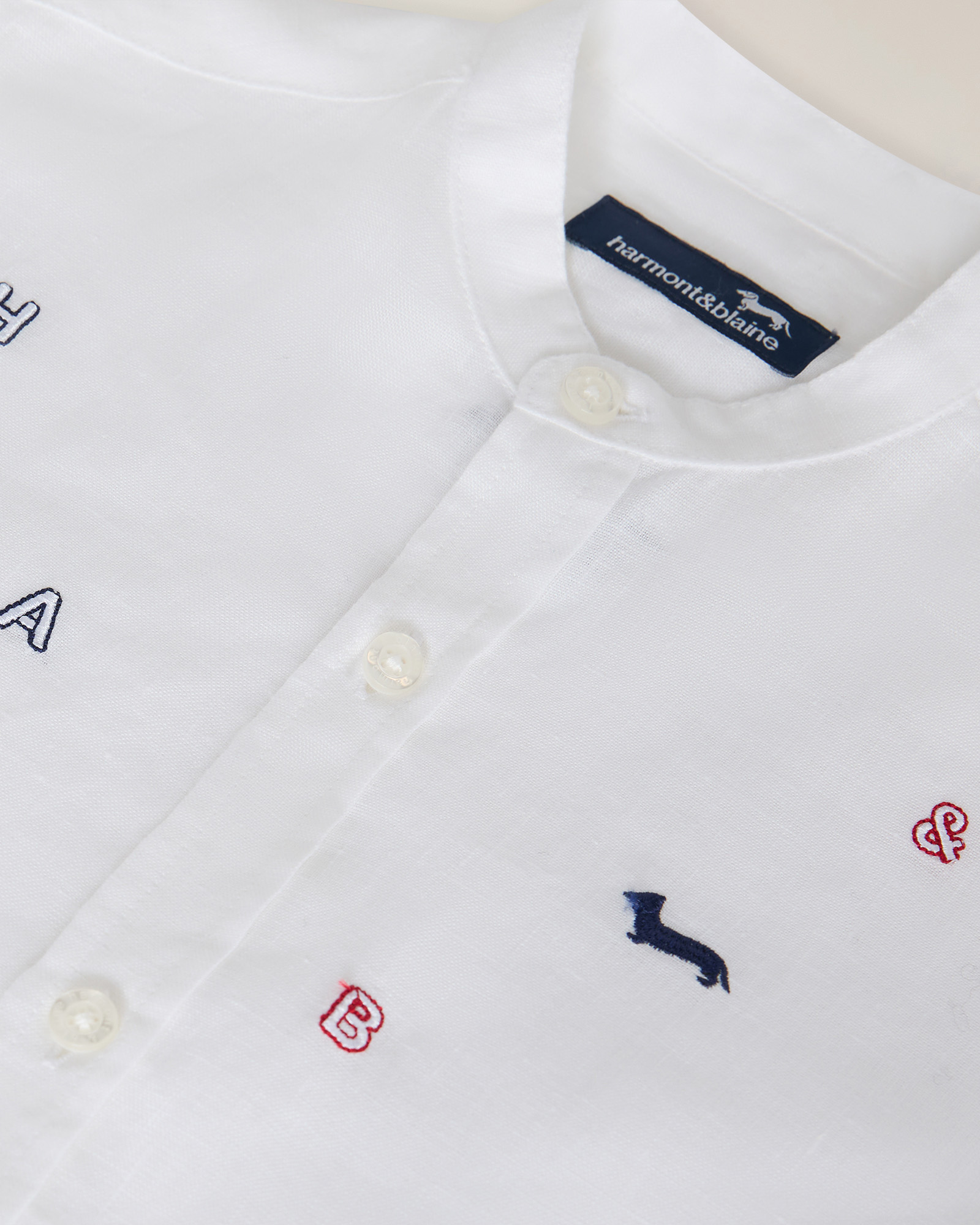 Camicia in lino con ricamo, Bianco, large image number 2