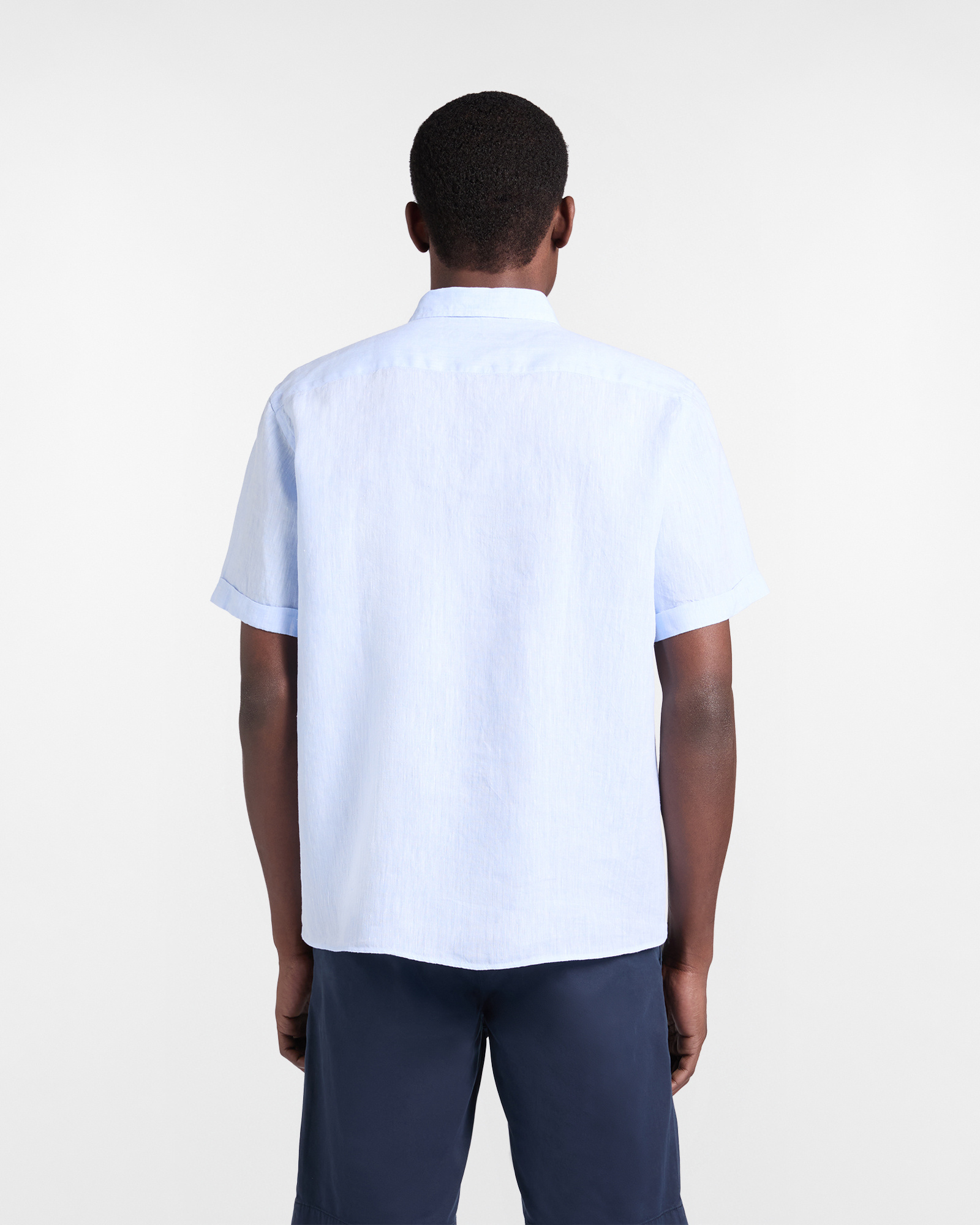 Straight-fit pure linen shirt, Celeste, large image number 1