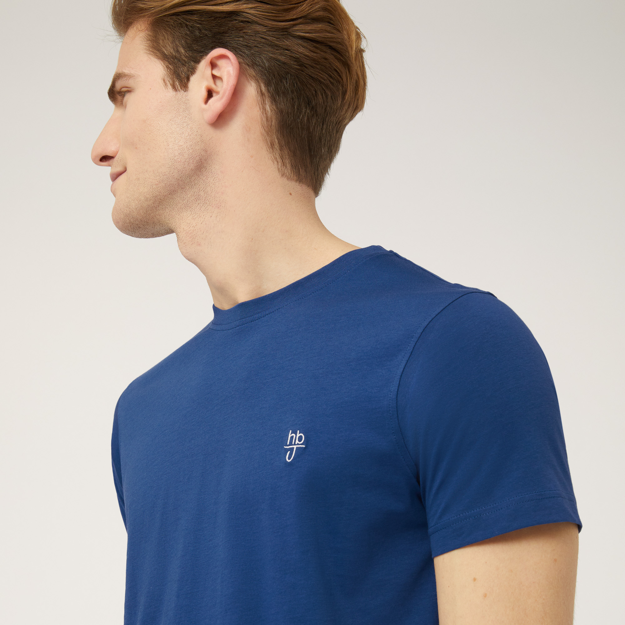 T-Shirt Monogramma A Contrasto, Blu, large image number 2