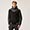 Genuine Leather Bomber Jacket With Detachable Front Part, Black, swatch
