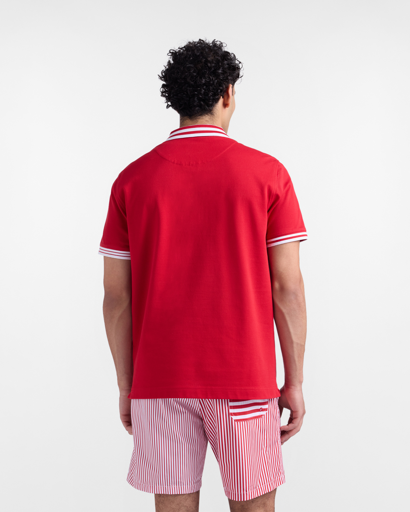 Polo de hombre con cremallera de la C&aacute;psula Sorbetto, Rojo, large image number 1