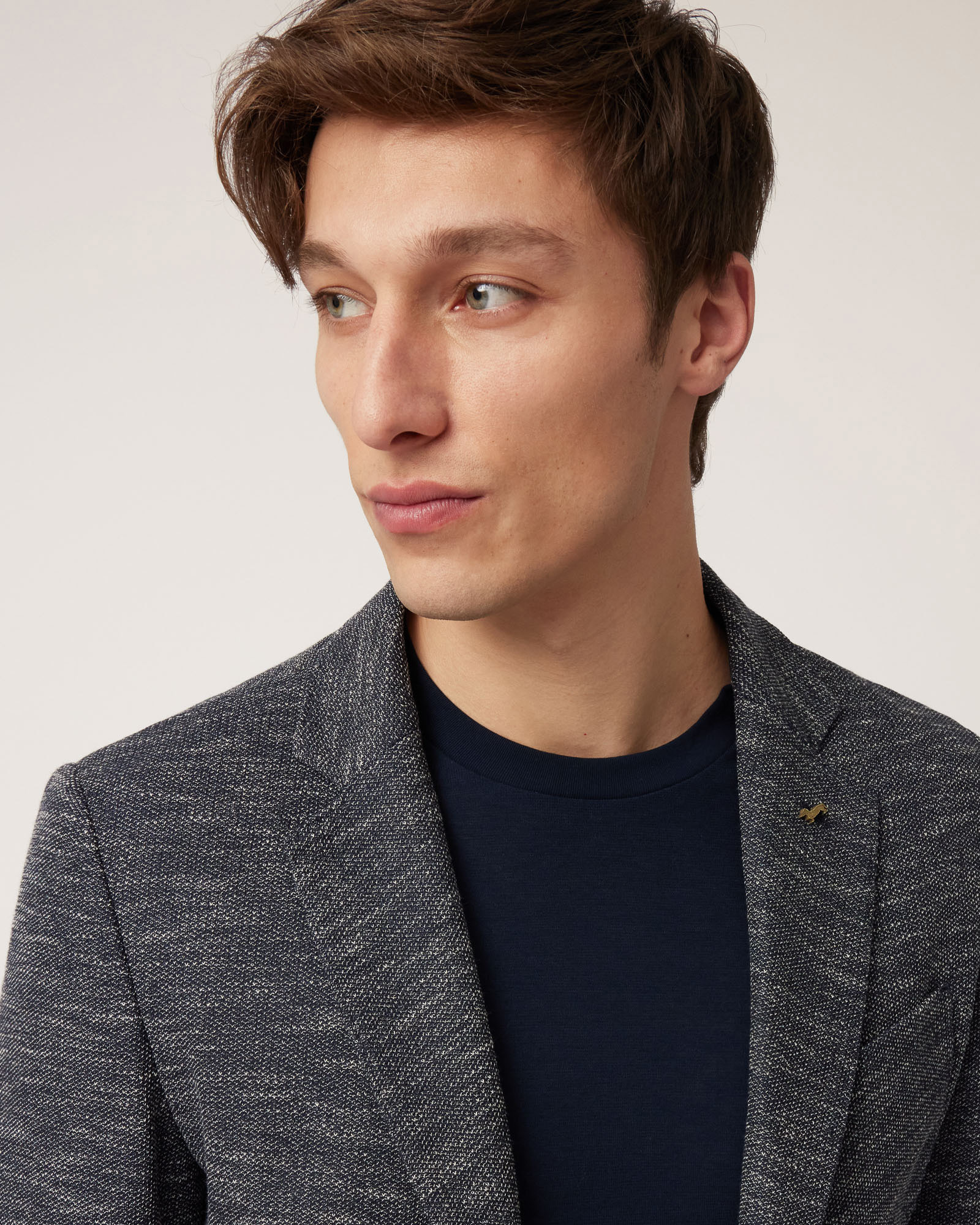 Jersey Cardigan Jacket, Navy Blue, large image number 2