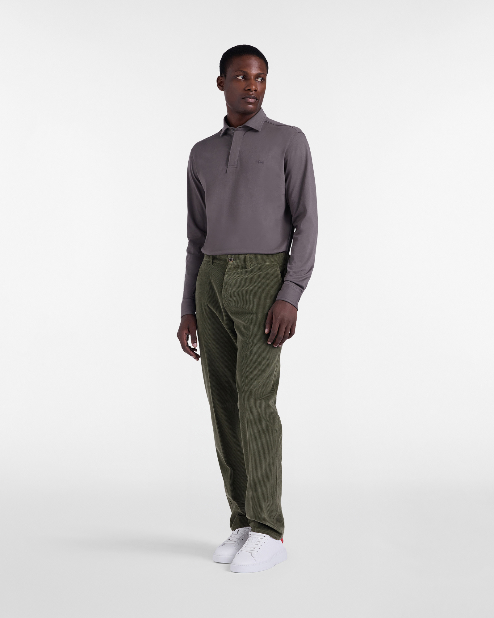 Chino Trousers in Corduroy, Military Green, large image number 3