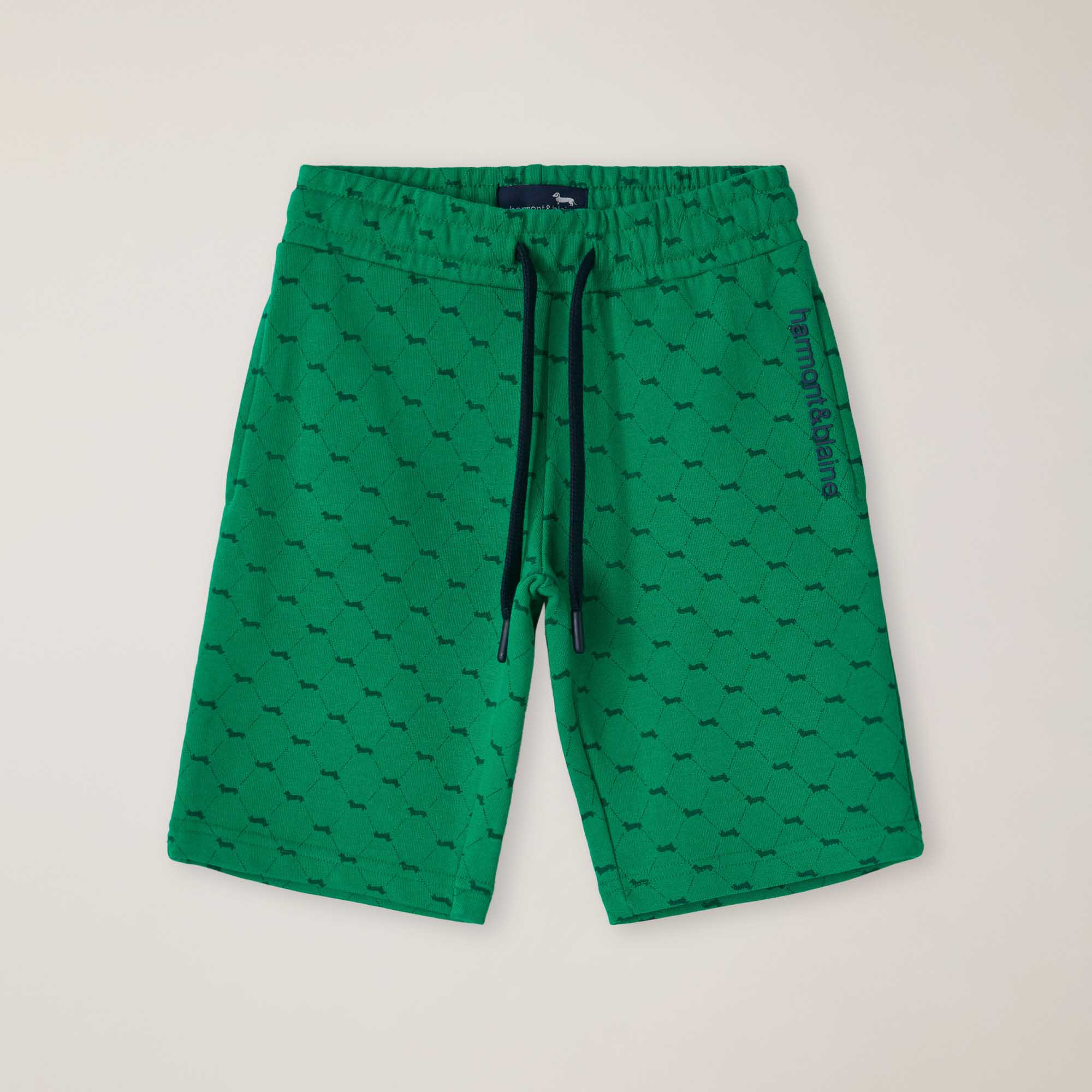 Branded terry French Bermuda shorts