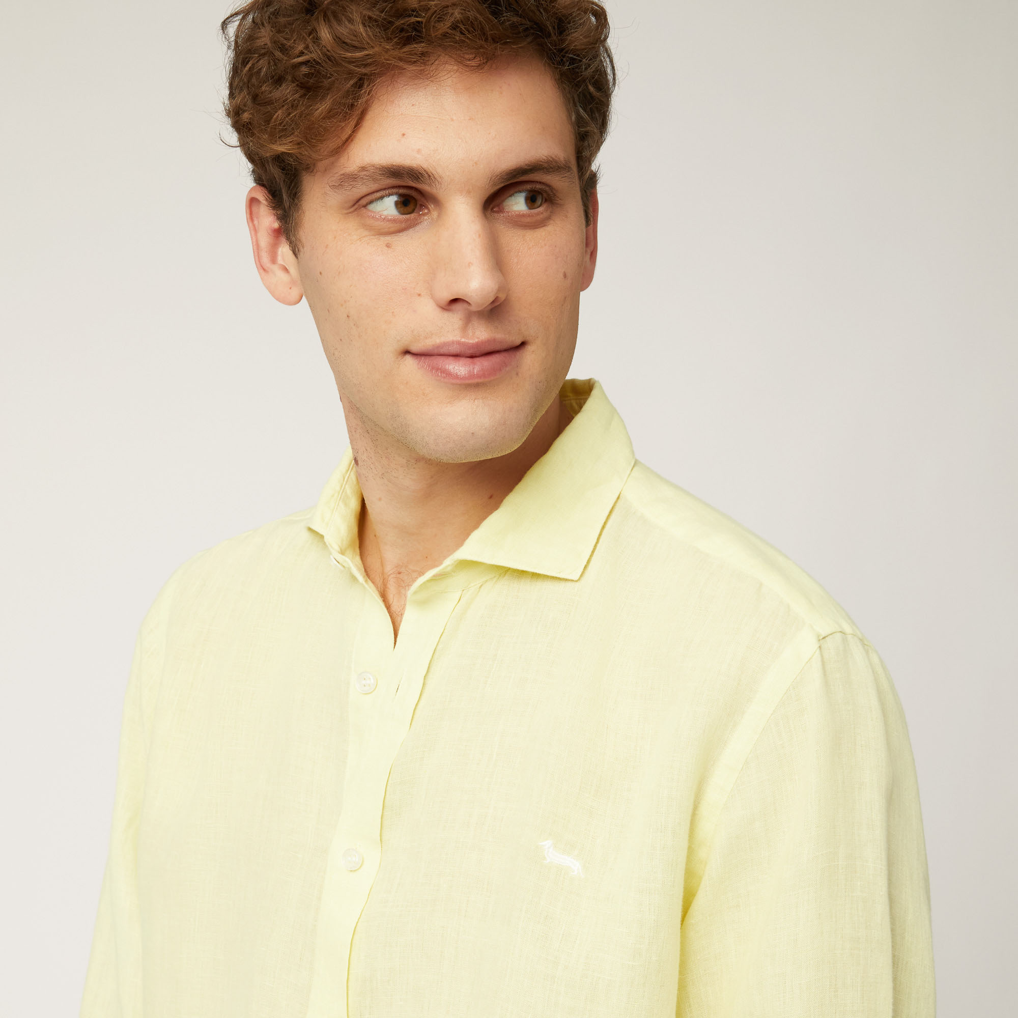 Linen Shirt, Light Yellow, large image number 2