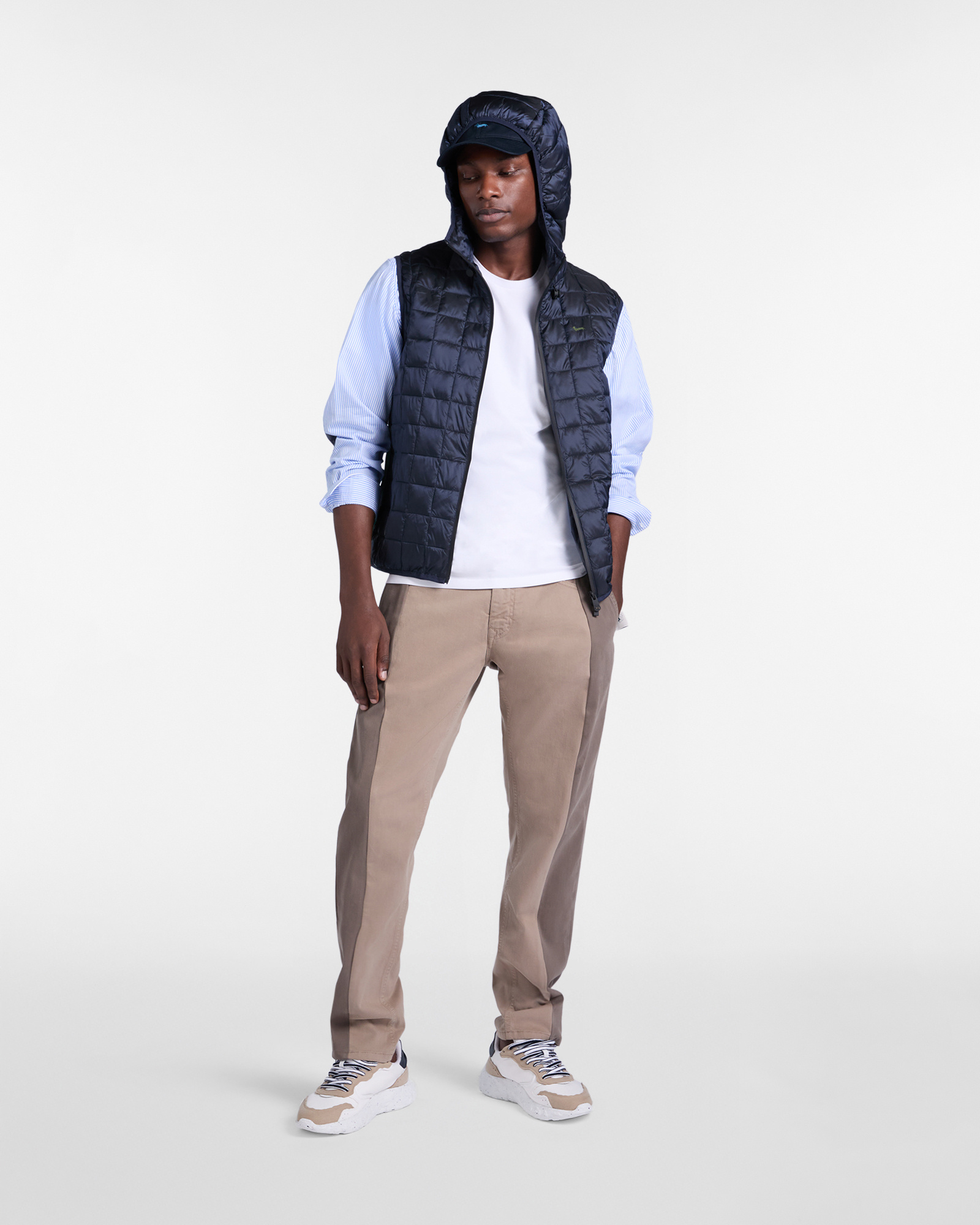 Men's Re-Loved Puffed Shirt vest with sleeves, Blue, large image number 3